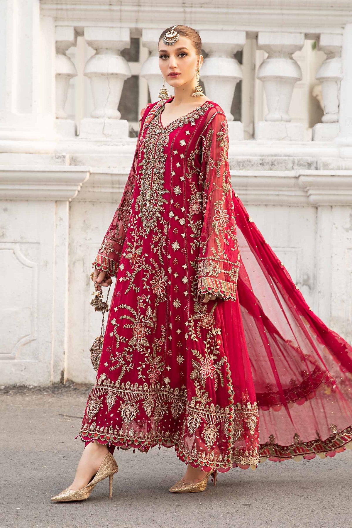 Maria B | Chiffon Formals 24 | Chiffon Suit | MPC-24-107 by Maria B - Designer Dress - Type: Ladies Clothes - Available at Libayah - 100% Original