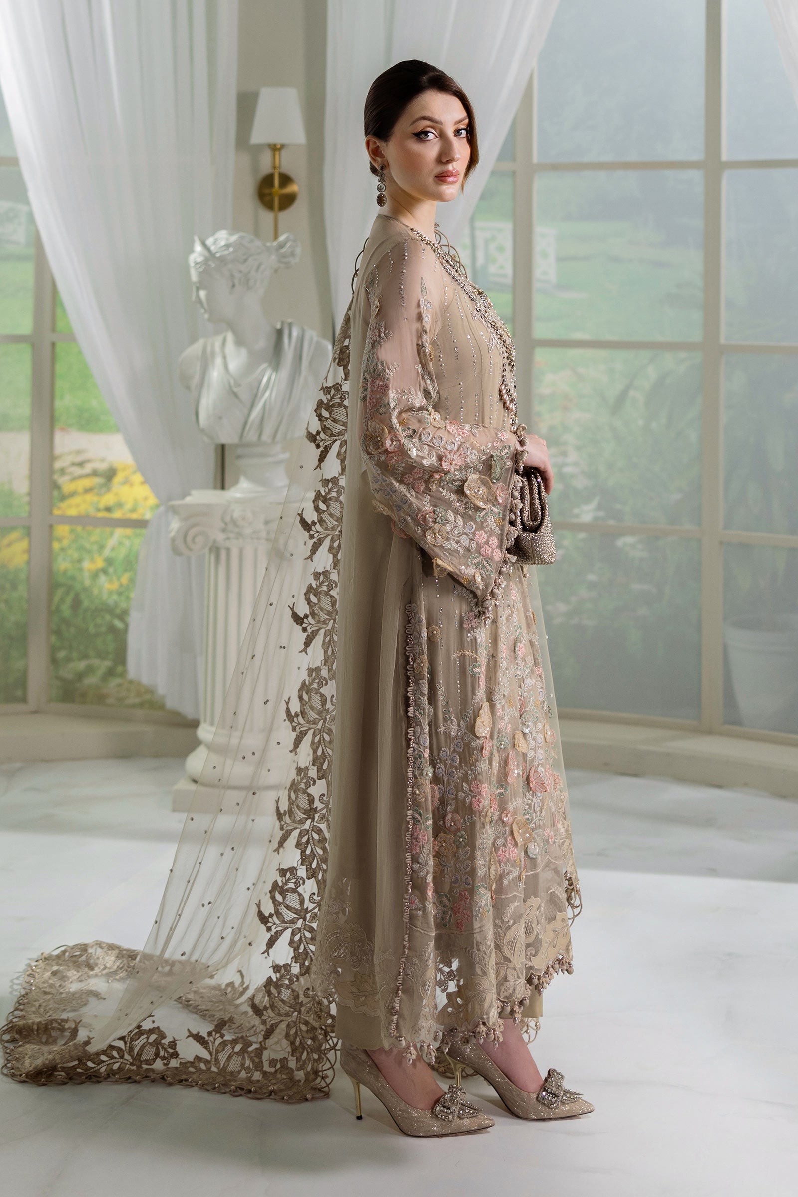 Maria B | Chiffon Formals 25 | MPC-25-107 by Maria B - Designer Dress  - Type : Ladies Clothes - Available at Libayah - 100% Original 