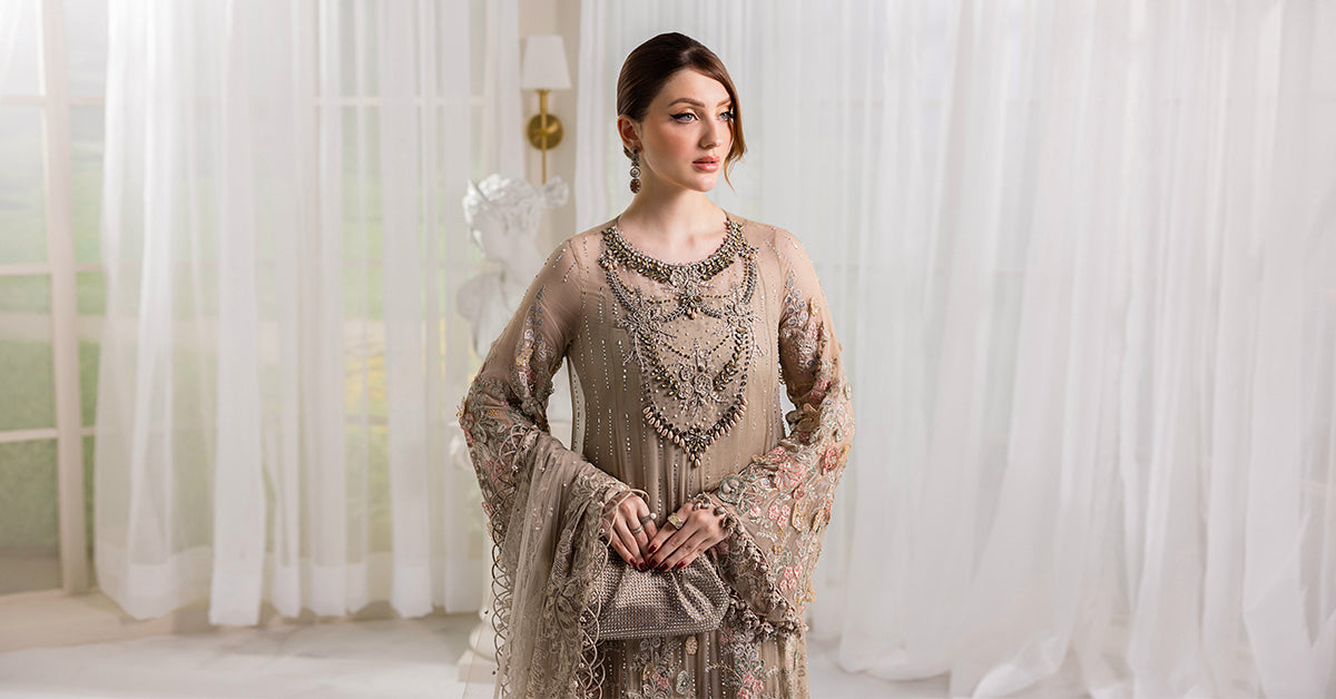 Maria B | Chiffon Formals 25 | MPC-25-107 by Maria B - Designer Dress  - Type : Ladies Clothes - Available at Libayah - 100% Original 