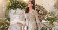 Maria b | Chiffon Formals 26 | MPC-26-107-Ivory Beige by Maria B - Designer Dress  - Type : Ladies Clothes - Available at Libayah - 100% Original 