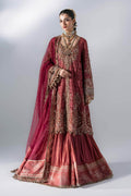 Maria B | Mbroidered Wedding Formals 26 | BD-3108-Deep Salmon pink by Maria B - Designer Dress  - Type : Ladies Clothes - Available at Libayah - 100% Original 