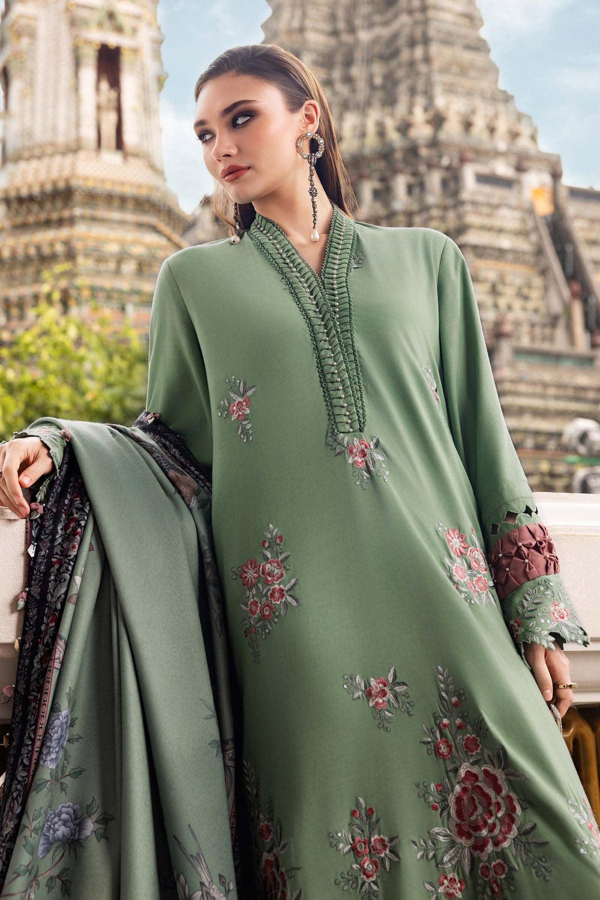 Maria B | M Prints Winter 25 | MPT-2808-A by Maria B - Designer Dress  - Type : Ladies Clothes - Available at Libayah - 100% Original 