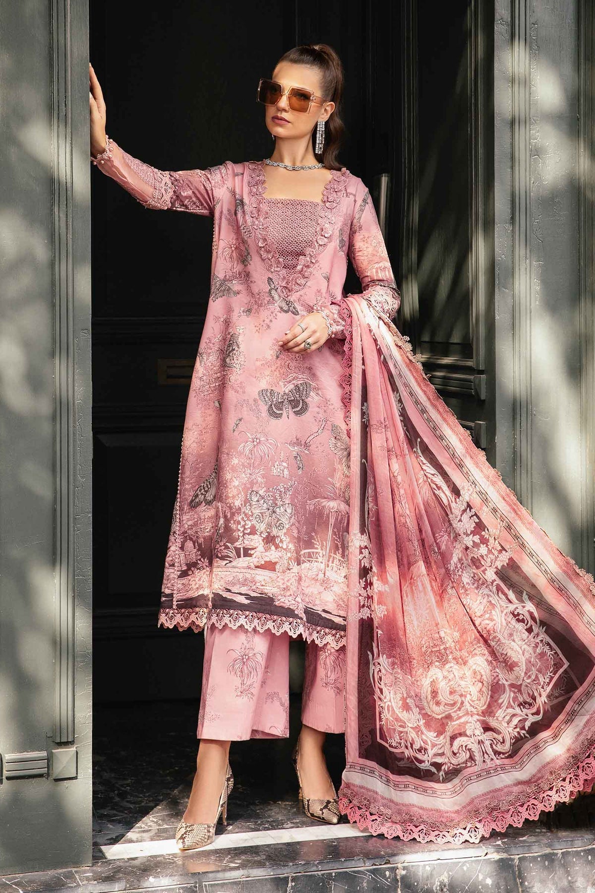 Maria B | M Prints Fall Edit 24 | MPT-2308-A by Maria B - Designer Dress  - Type : Ladies Clothes - Available at Libayah - 100% Original 