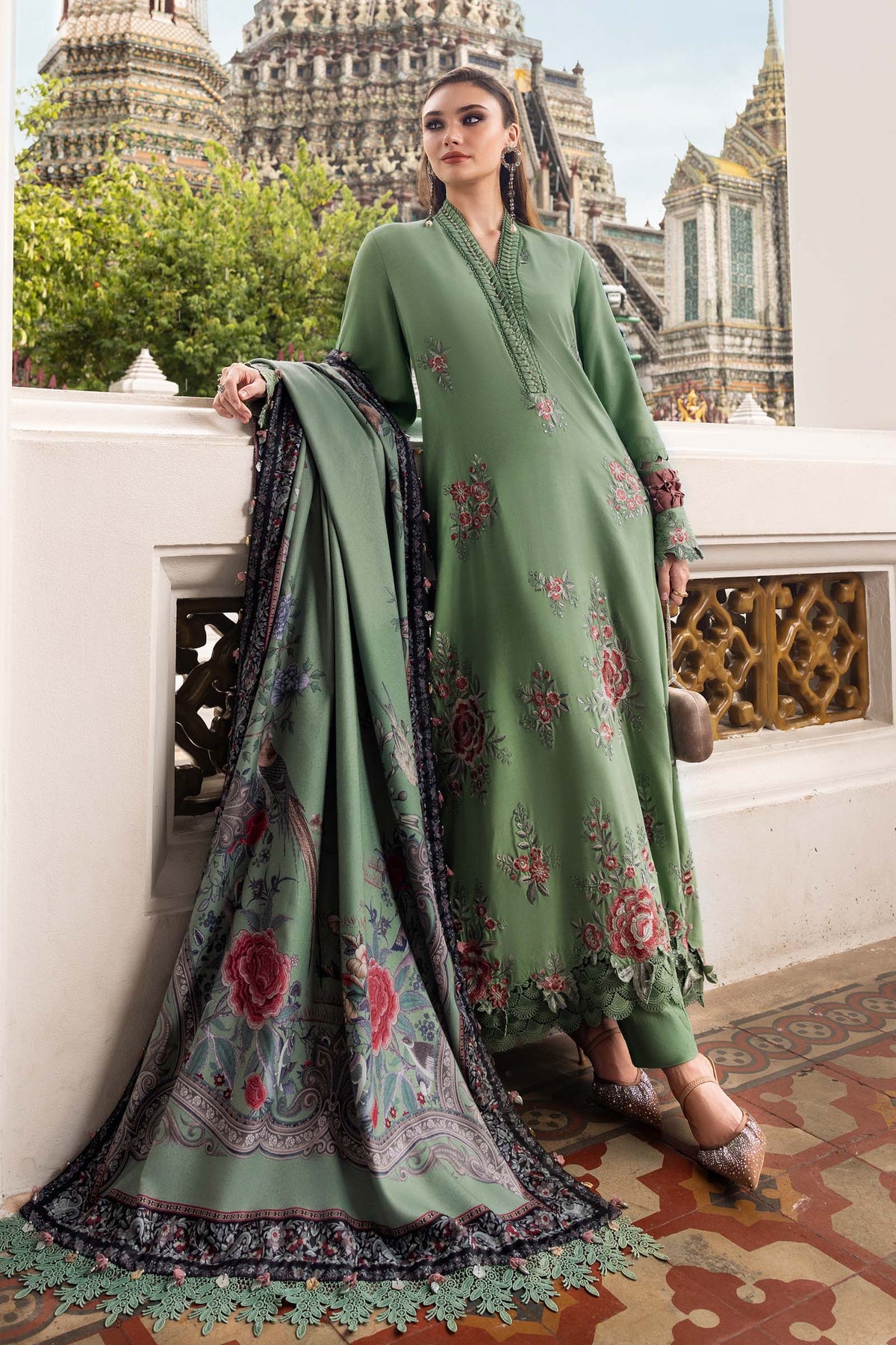 Maria B | M Prints Winter 25 | MPT-2808-A by Maria B - Designer Dress  - Type : Ladies Clothes - Available at Libayah - 100% Original 