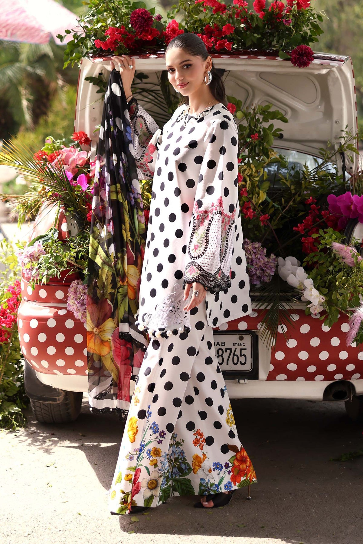 Maria B | M Prints 26 | MPT-3008-A by Maria B - Designer Dress  - Type : Ladies Clothes - Available at Libayah - 100% Original 