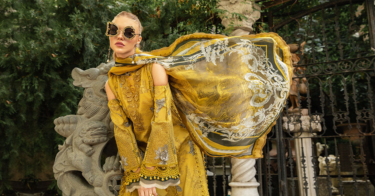 Maria B | M Prints Fall Edit 24 | MPT-2308-B by Maria B - Designer Dress  - Type : Ladies Clothes - Available at Libayah - 100% Original 