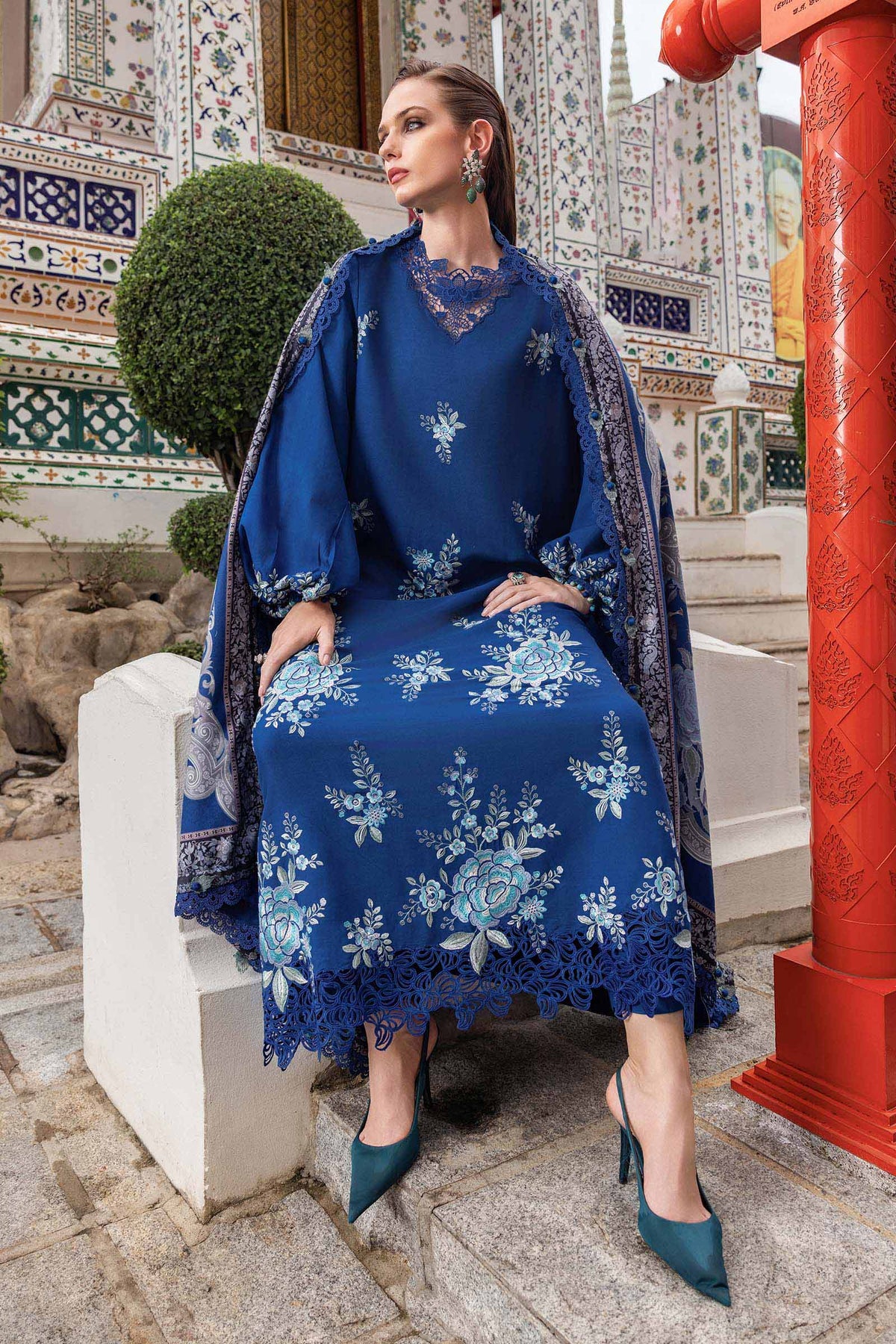 Maria B | M Prints Winter 25 | MPT-2808-B by Maria B - Designer Dress  - Type : Ladies Clothes - Available at Libayah - 100% Original 