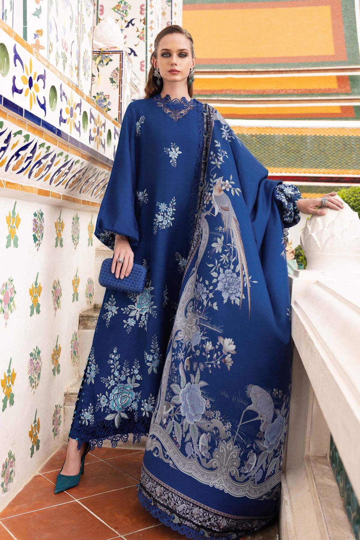 Maria B | M Prints Winter 25 | MPT-2808-B by Maria B - Designer Dress  - Type : Ladies Clothes - Available at Libayah - 100% Original 