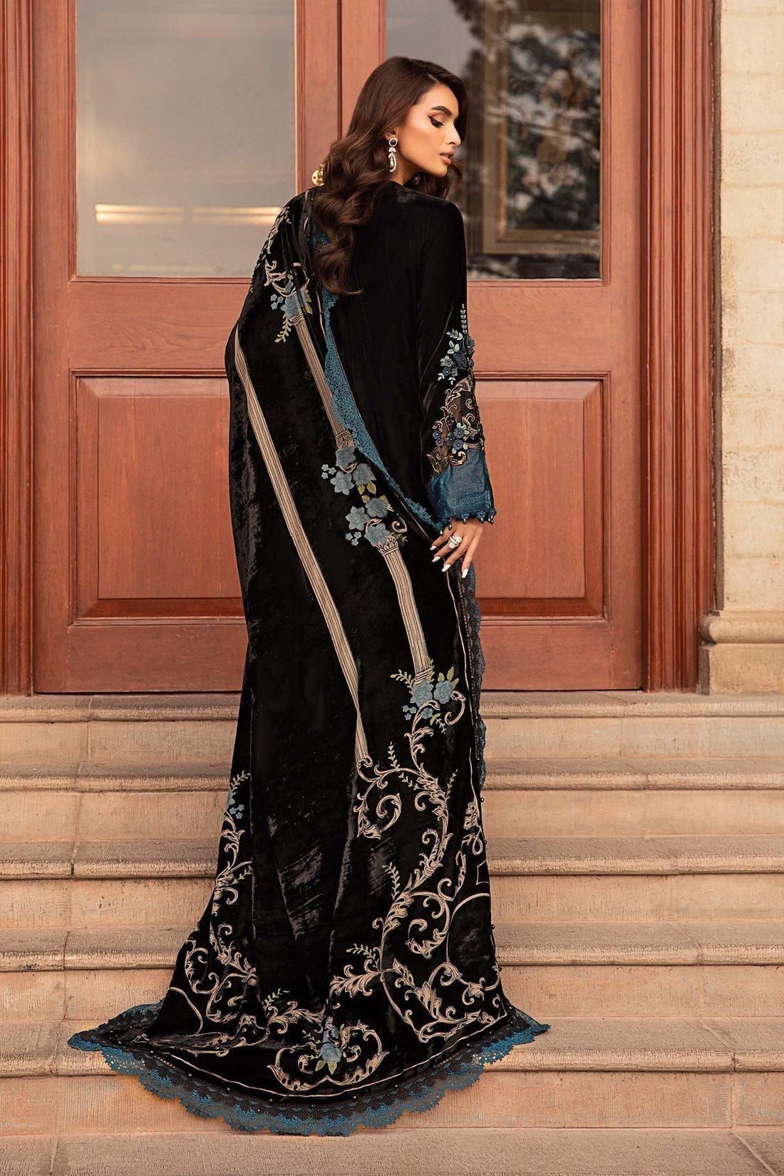Maria B | Winter Luxe 24 | Velvet DL-1208 by Maria B - Designer Dress  - Type : Ladies Clothes - Available at Libayah - 100% Original 