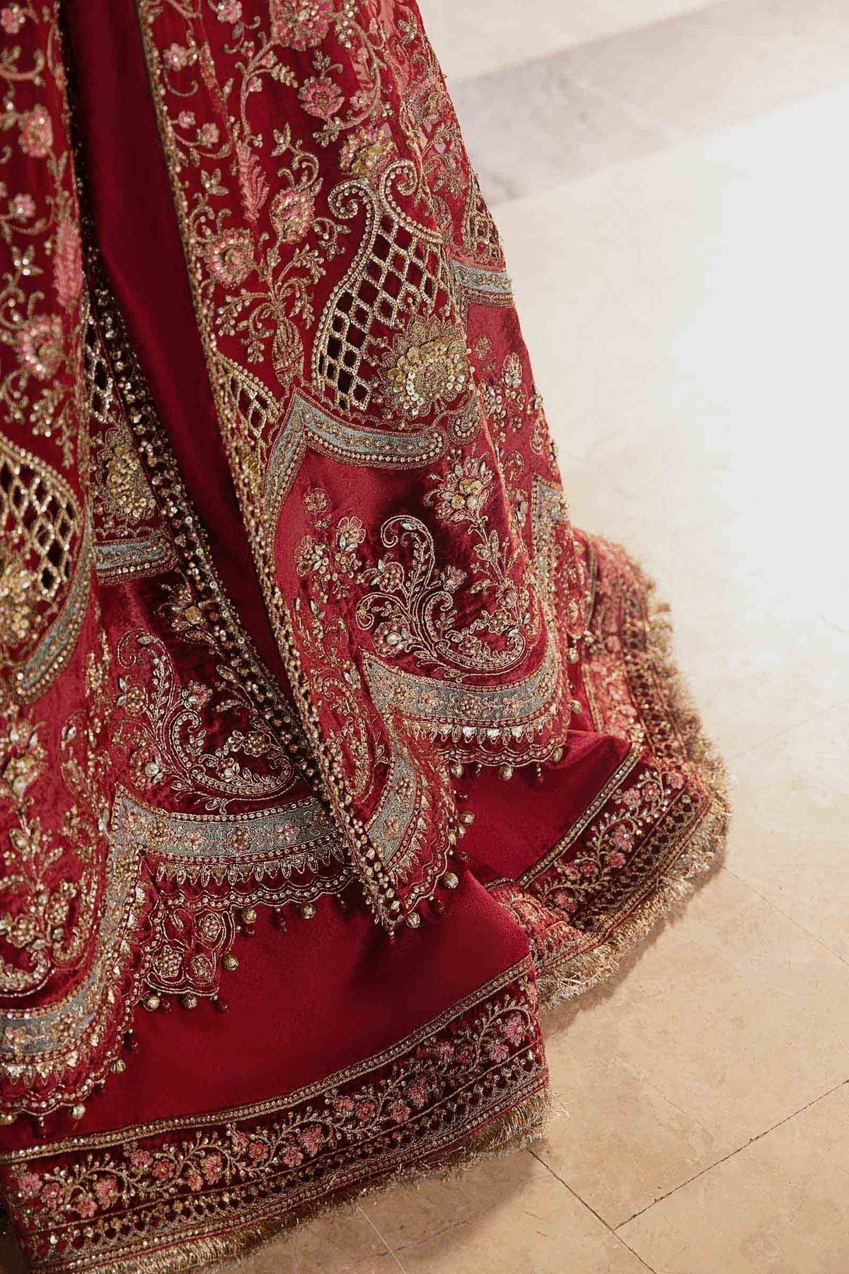 Maria B | Mbroidered Formals 24 | Organza Suit | BD-2908 by Maria B - Designer Dress  - Type : Wedding Dress - Available at Libayah - 100% Original 