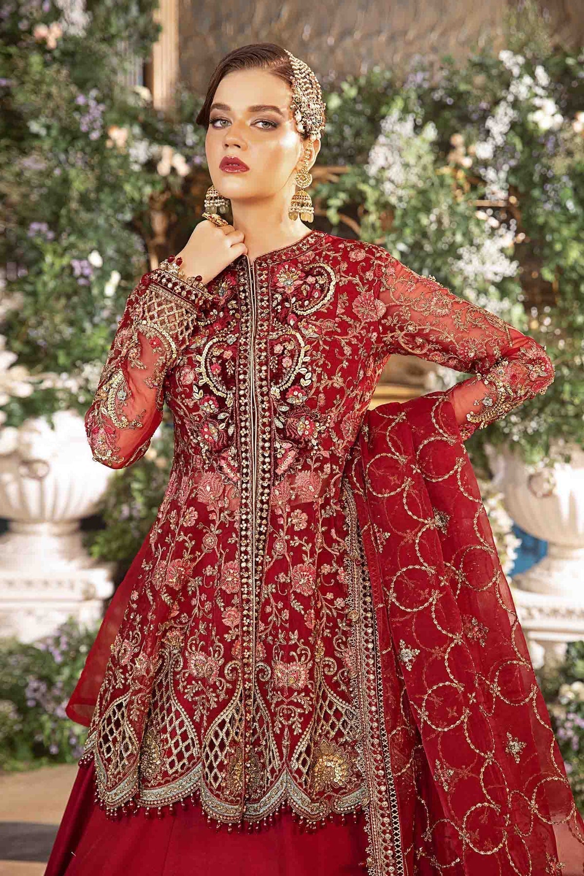 Maria B | Mbroidered Formals 24 | Organza Suit | BD-2908 by Maria B - Designer Dress  - Type : Wedding Dress - Available at Libayah - 100% Original 