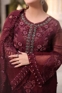 Maria b | Chiffon Formals 26 | MPC-26-108-Burgundy by Maria B - Designer Dress  - Type : Ladies Clothes - Available at Libayah - 100% Original 