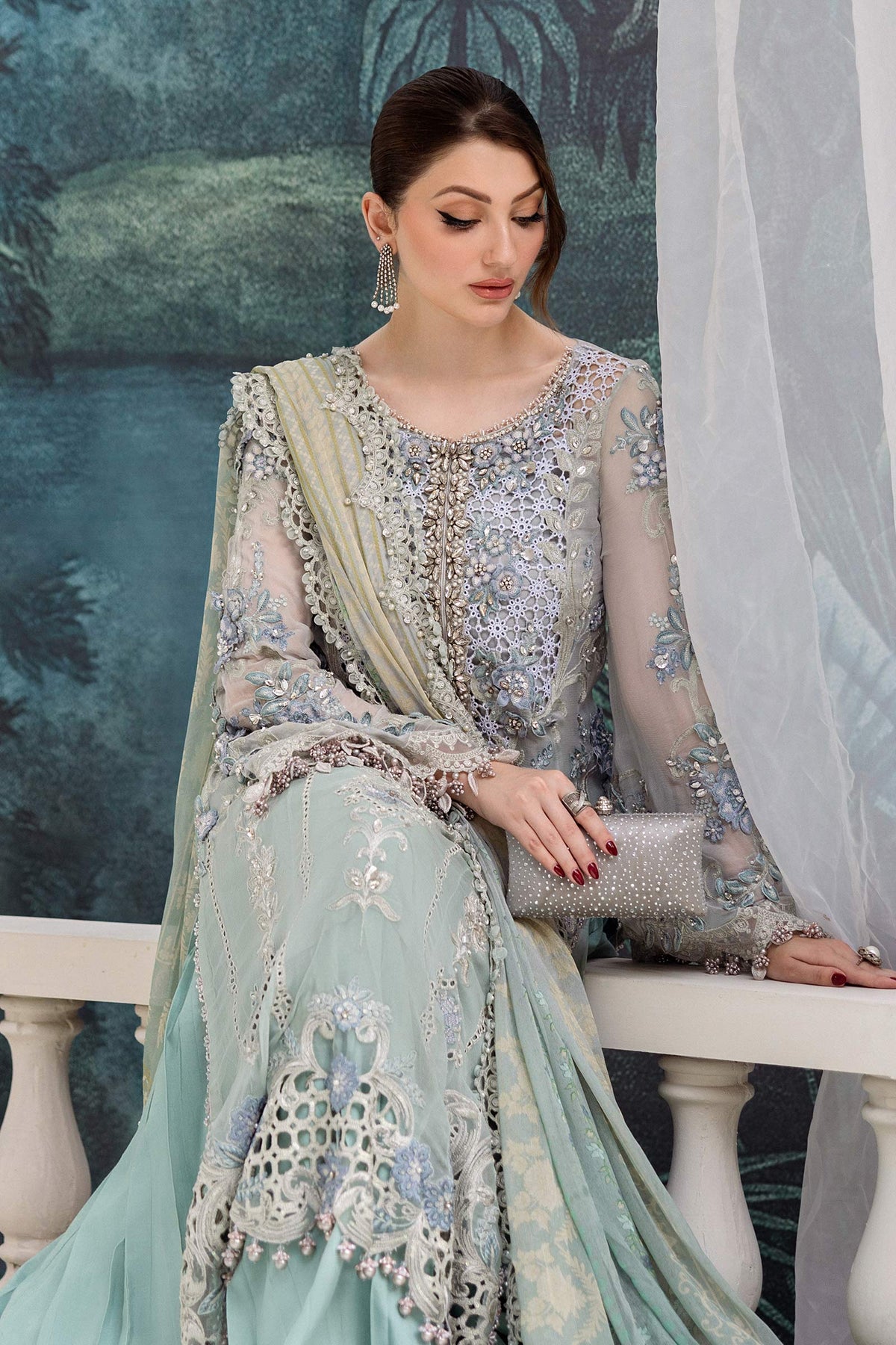 Maria B | Chiffon Formals 25 | MPC-25-108 by Maria B - Designer Dress  - Type : Ladies Clothes - Available at Libayah - 100% Original 