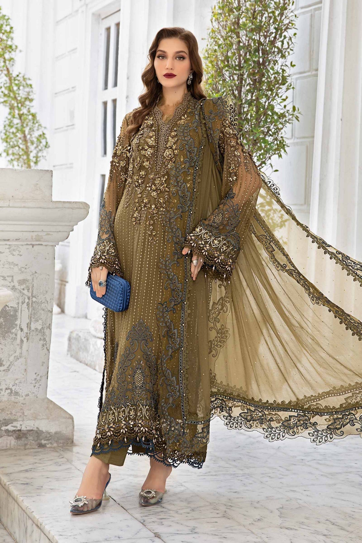 Maria B | Chiffon Formals 24 | Chiffon Suit | MPC-24-108 by Maria B - Designer Dress - Type: Formal - Available at Libayah - 100% Original