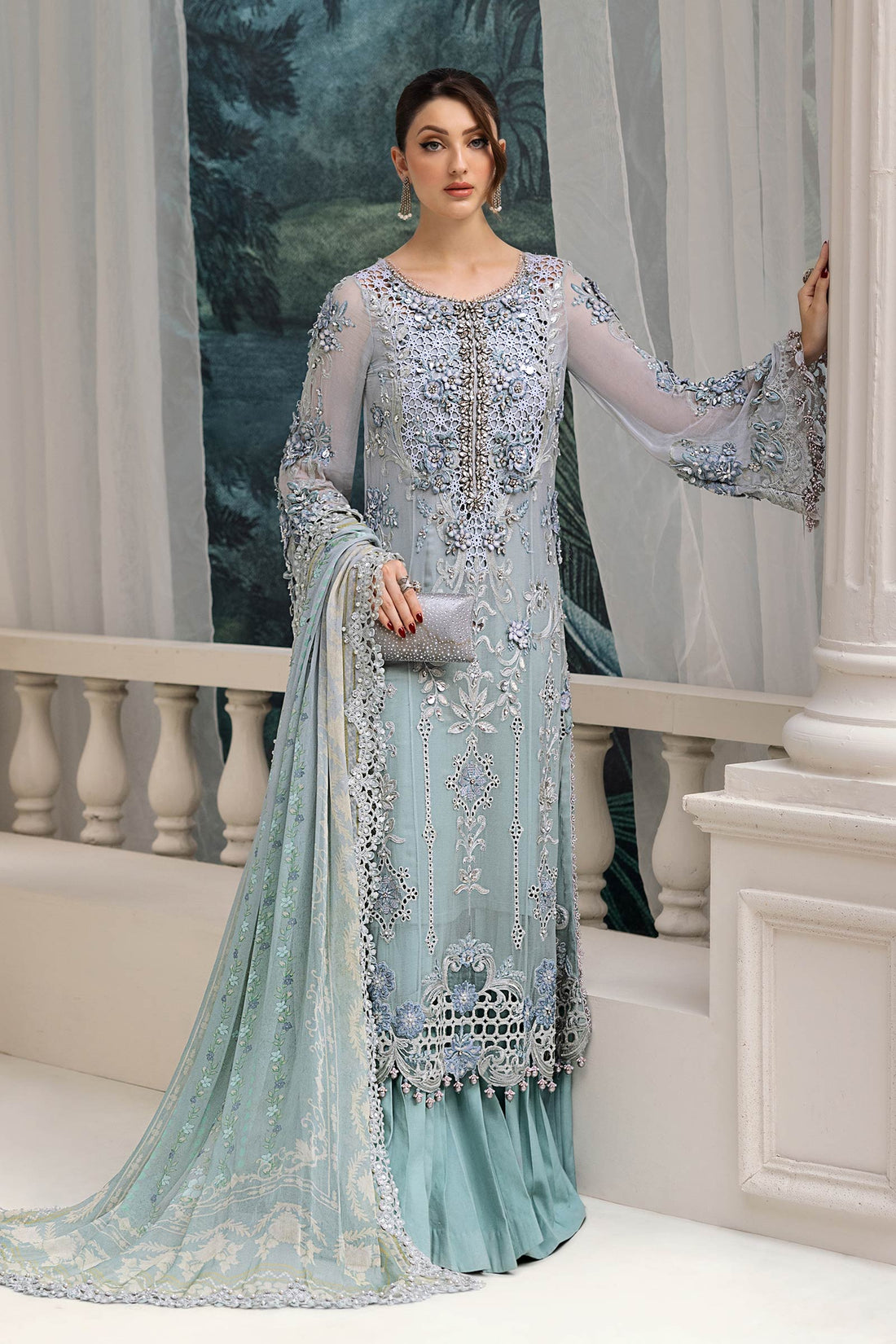 Maria B | Chiffon Formals 25 | MPC-25-108 by Maria B - Designer Dress  - Type : Ladies Clothes - Available at Libayah - 100% Original 
