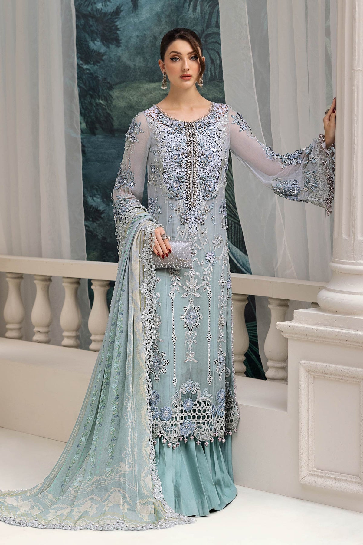 Maria B | Chiffon Formals 25 | MPC-25-108 by Maria B - Designer Dress  - Type : Ladies Clothes - Available at Libayah - 100% Original 