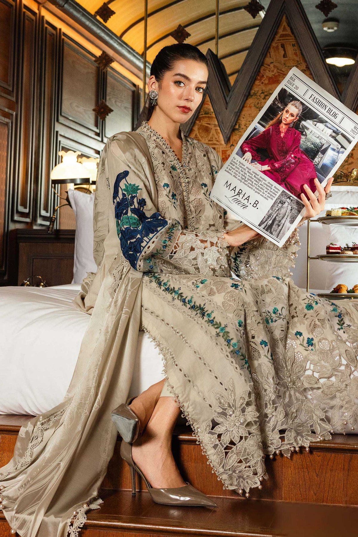 Maria B | luxury Lawn 26 | EL-26-08 by Maria B - Designer Dress  - Type : Ladies Clothes - Available at Libayah - 100% Original 