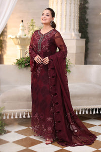 Maria b | Chiffon Formals 26 | MPC-26-108-Burgundy by Maria B - Designer Dress  - Type : Ladies Clothes - Available at Libayah - 100% Original 