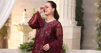 Maria b | Chiffon Formals 26 | MPC-26-108-Burgundy by Maria B - Designer Dress  - Type : Ladies Clothes - Available at Libayah - 100% Original 