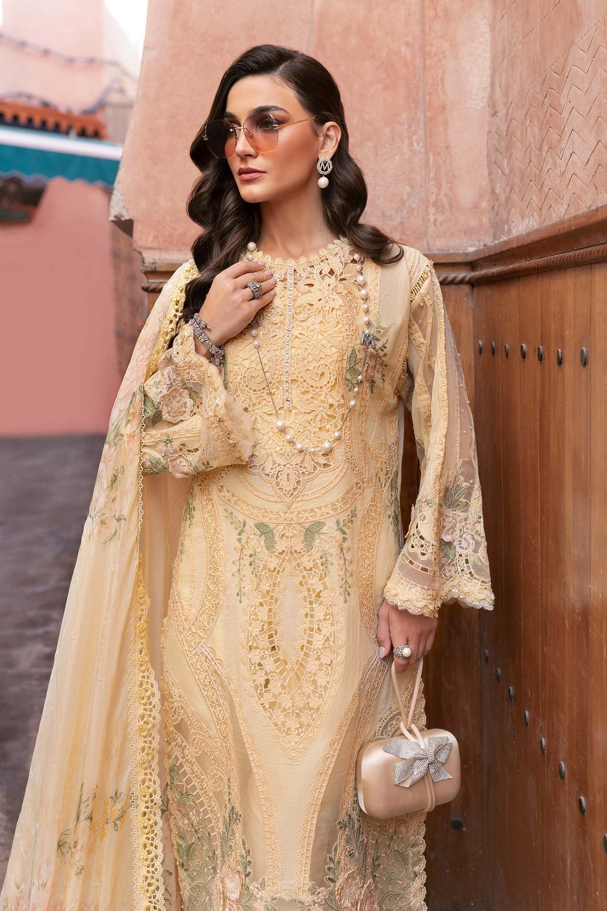 Maria B | Luxury Lawn 25 | D-2509-A by Maria B - Designer Dress - Type: Ladies Clothes - Available at Libayah - 100% Original