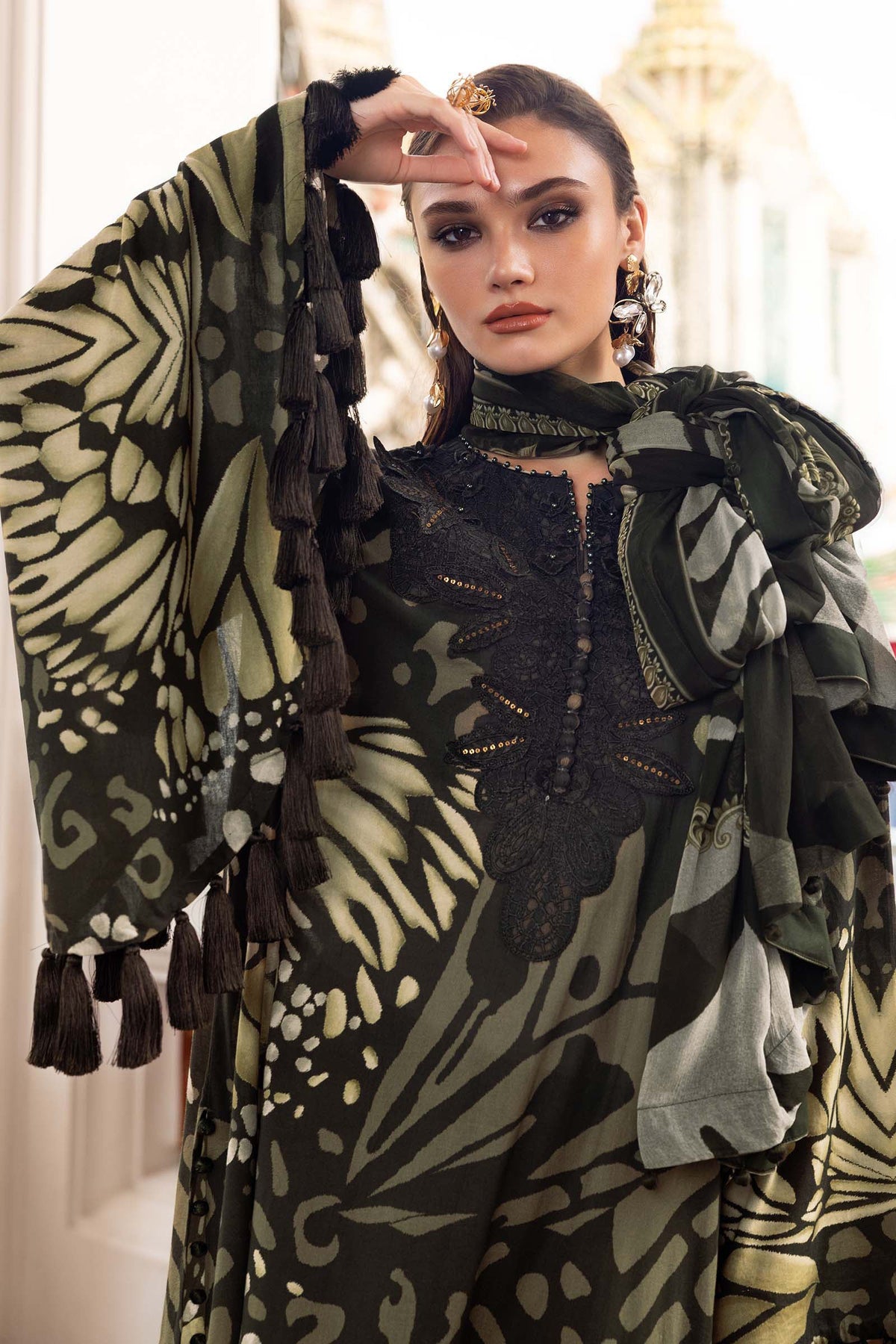 Maria B | M Prints Winter 25 | MPT-2809-A by Maria B - Designer Dress  - Type : Ladies Clothes - Available at Libayah - 100% Original 