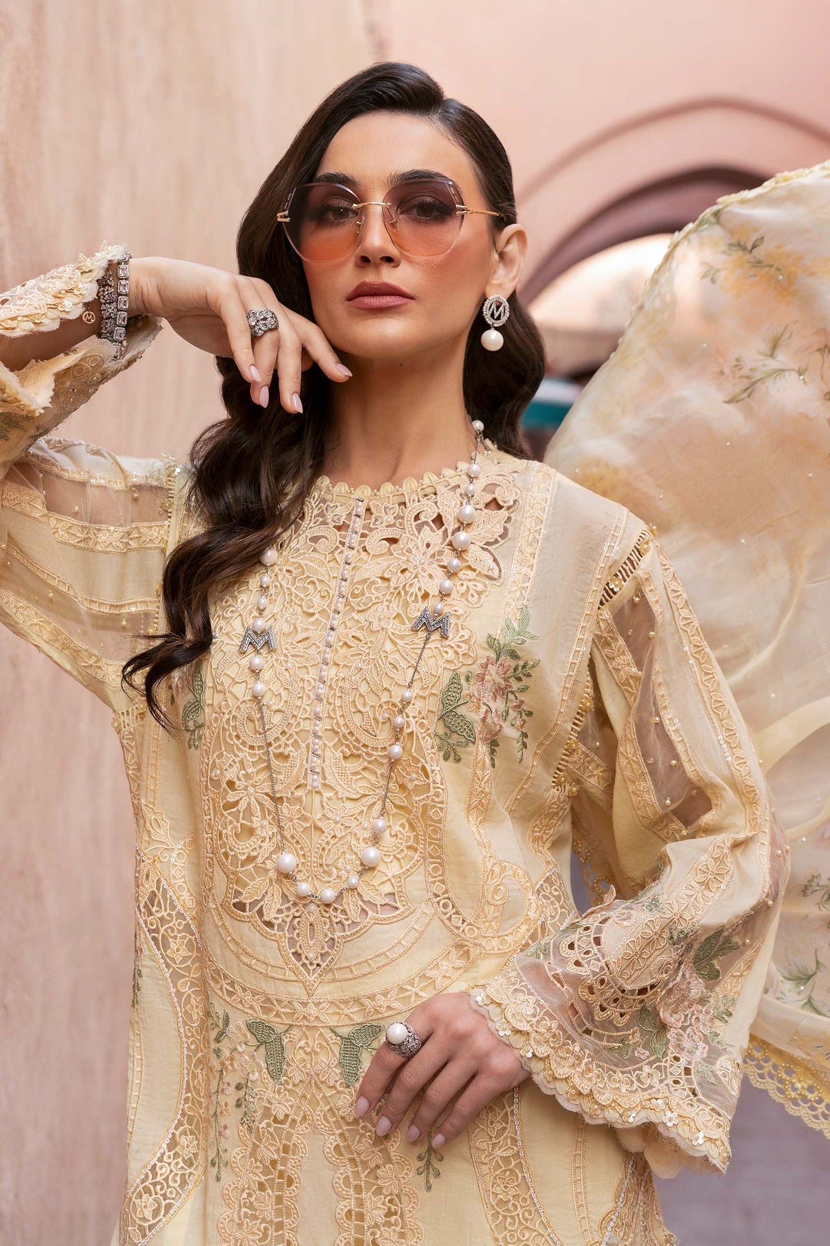 Maria B | Luxury Lawn 25 | D-2509-A by Maria B - Designer Dress - Type: Ladies Clothes - Available at Libayah - 100% Original