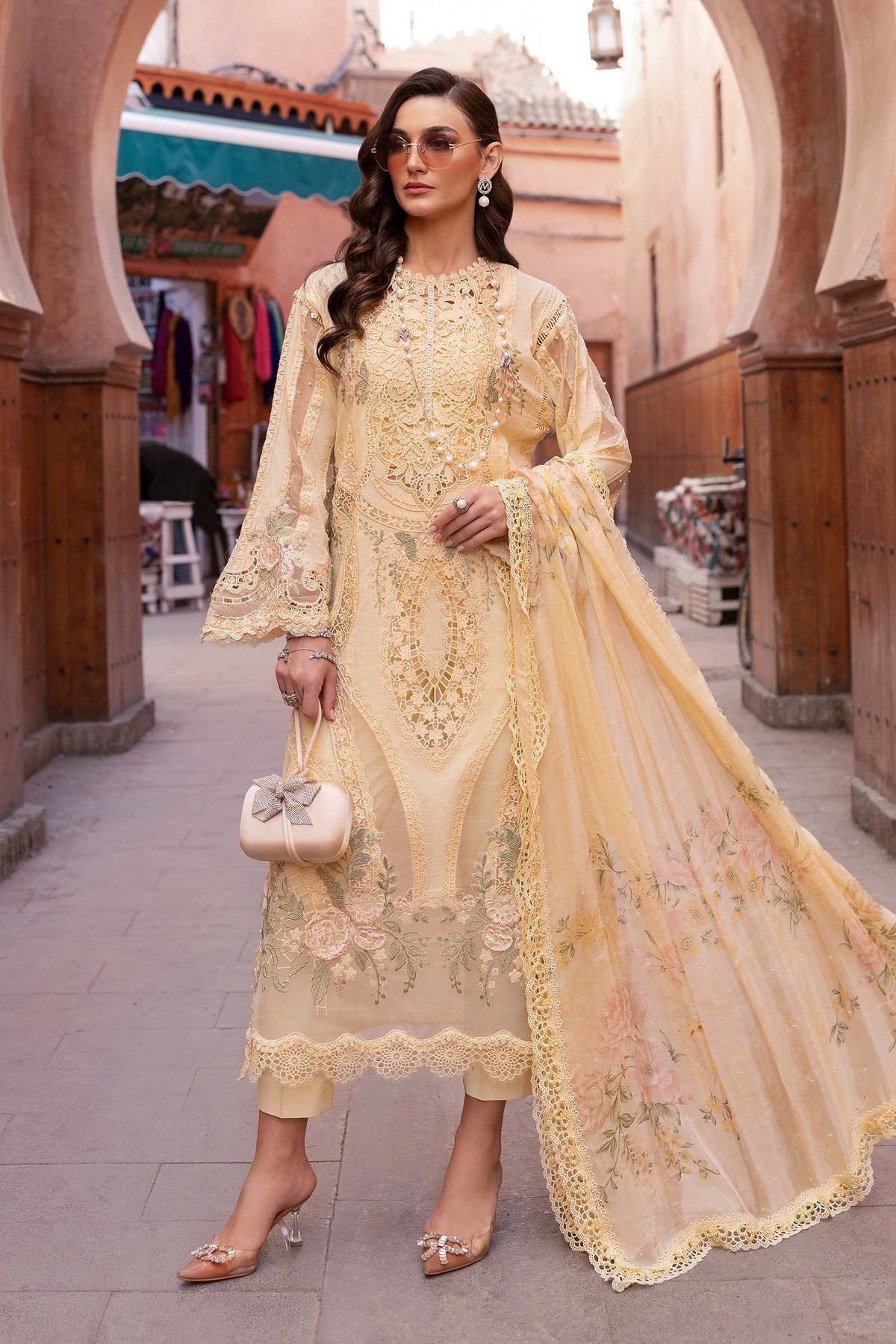 Maria B | Luxury Lawn 25 | D-2509-A by Maria B - Designer Dress - Type: Ladies Clothes - Available at Libayah - 100% Original