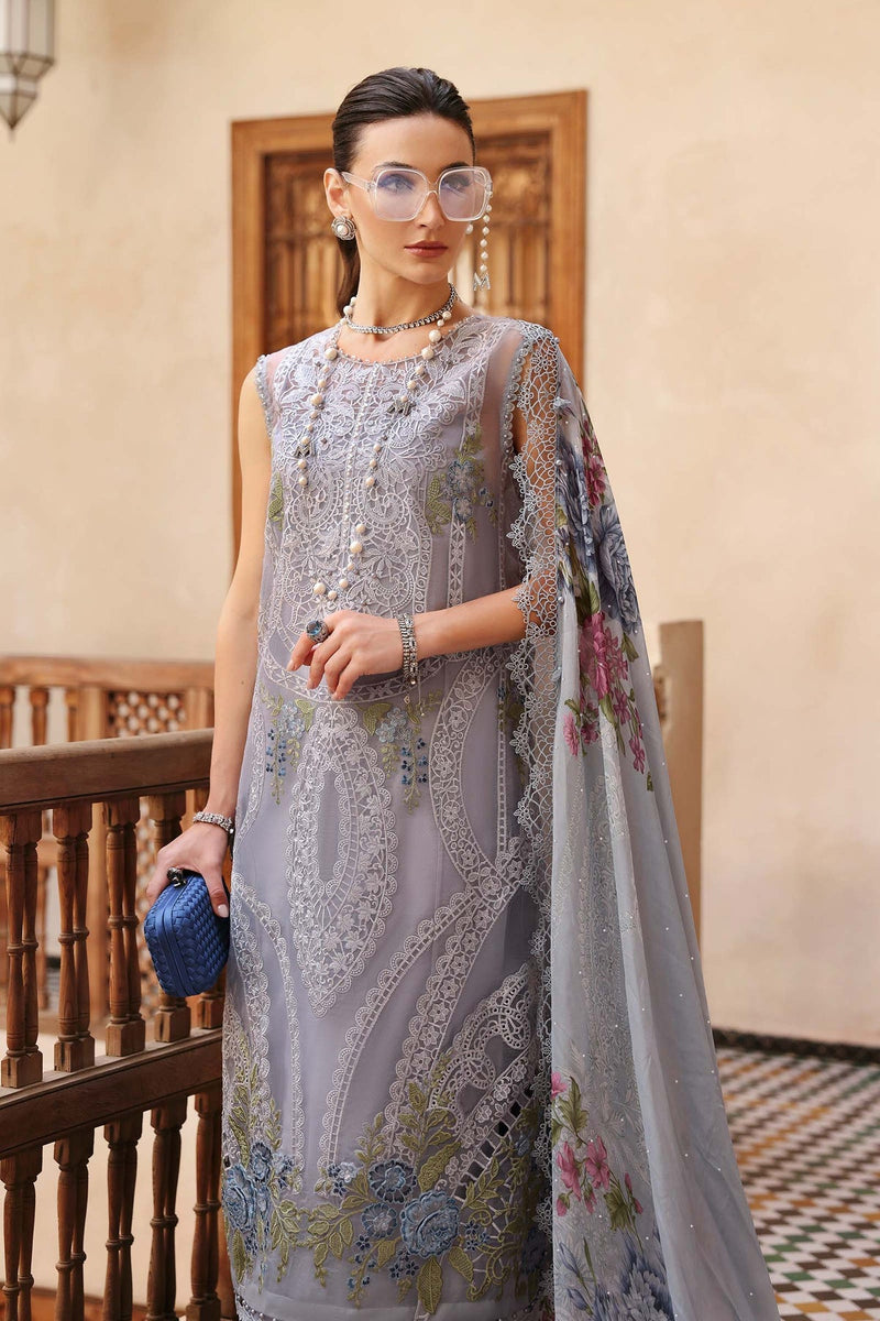 Maria B | Luxury Lawn 25 | D-2509-B by Maria B - Designer Dress - Type: Ladies Clothes - Available at Libayah - 100% Original