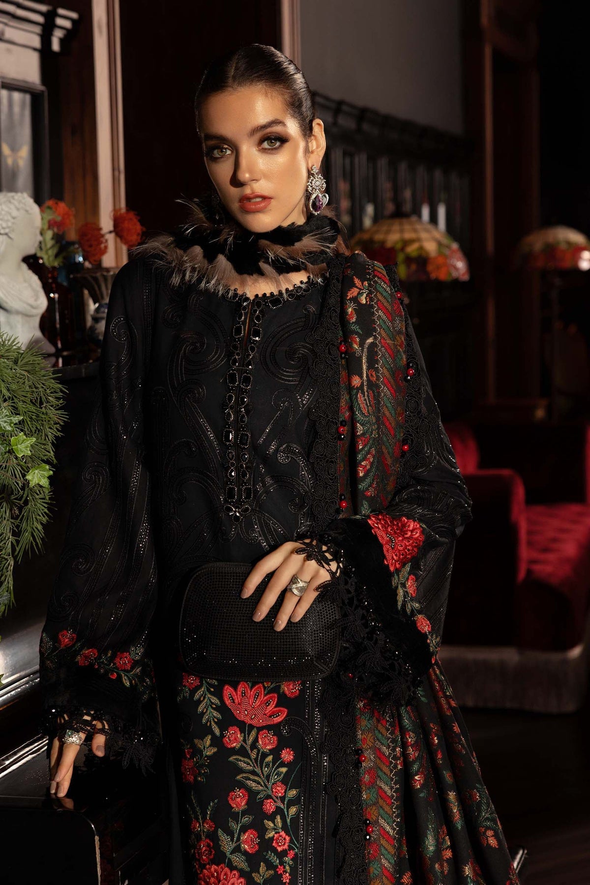 Maria B | Winter Luxe 25 | WL-1309 by Maria B - Designer Dress - Type : Ladies Clothes - Available at Libayah - 100% Original 