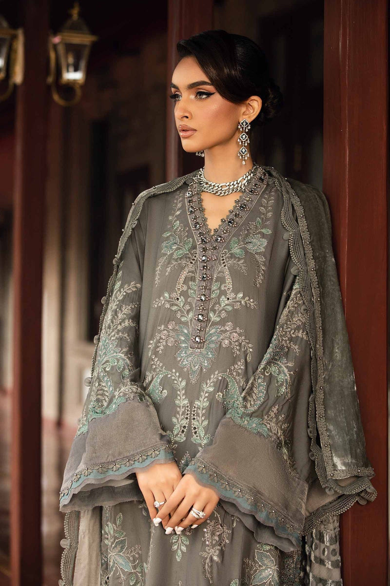 Maria B | Winter Luxe 24 | Velvet DL-1209 by Maria B - Designer Dress  - Type : Ladies Clothes - Available at Libayah - 100% Original 