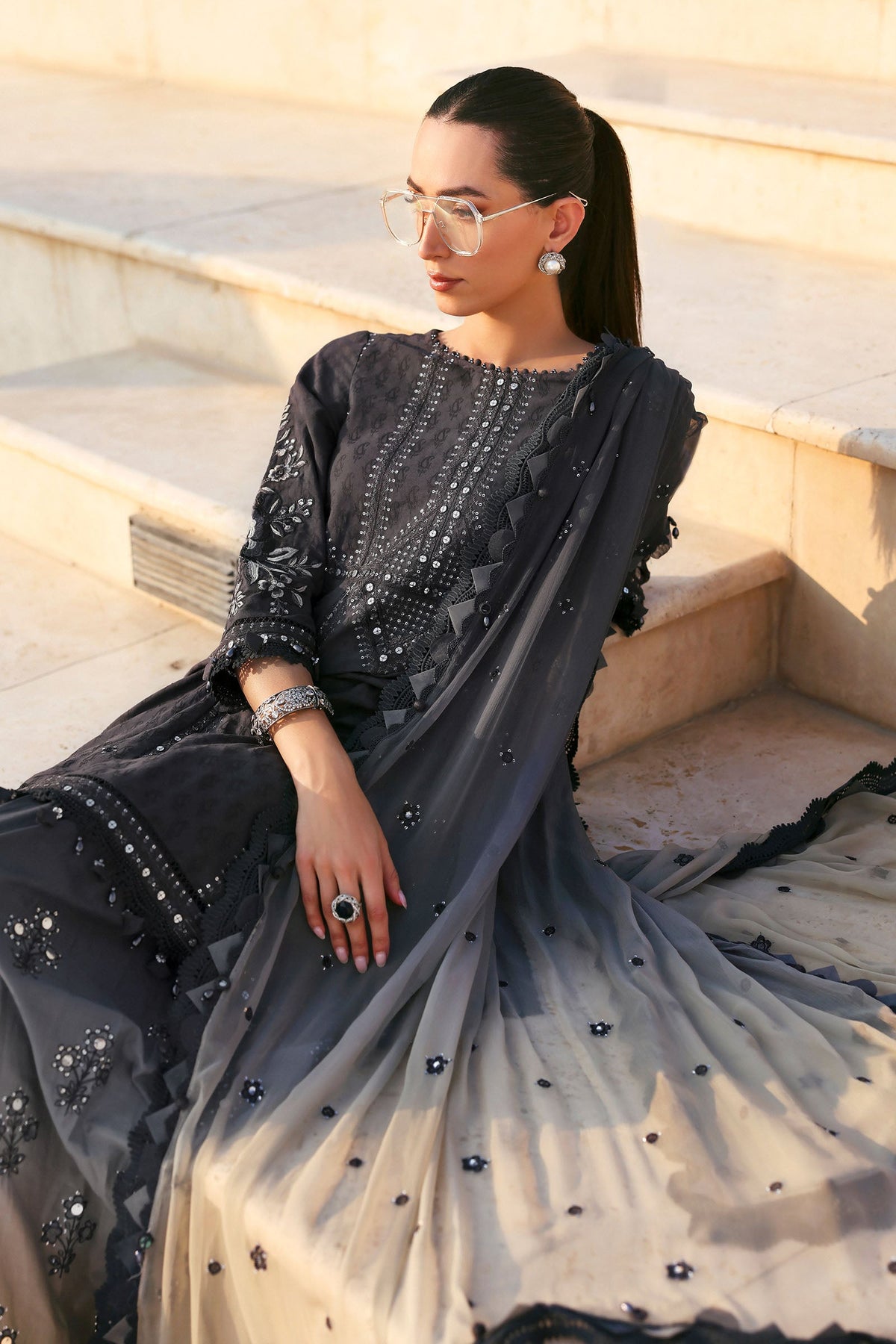 Maria B | Lawn 26 | D-2602-B - by Libayah - Registered Vendor of : Maria B - 100% Original Designer Dress