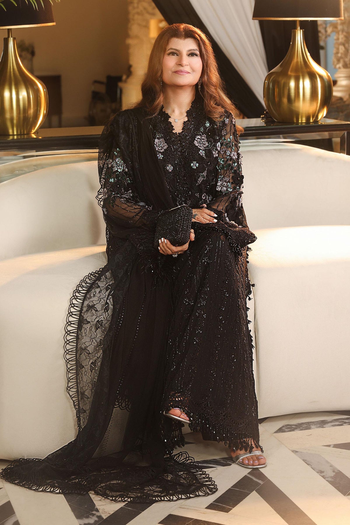 Maria B | Royale Tea Affair | MPC-26-204-Black by Maria B - Designer Dress  - Type : Ladies Clothes - Available at Libayah - 100% Original 