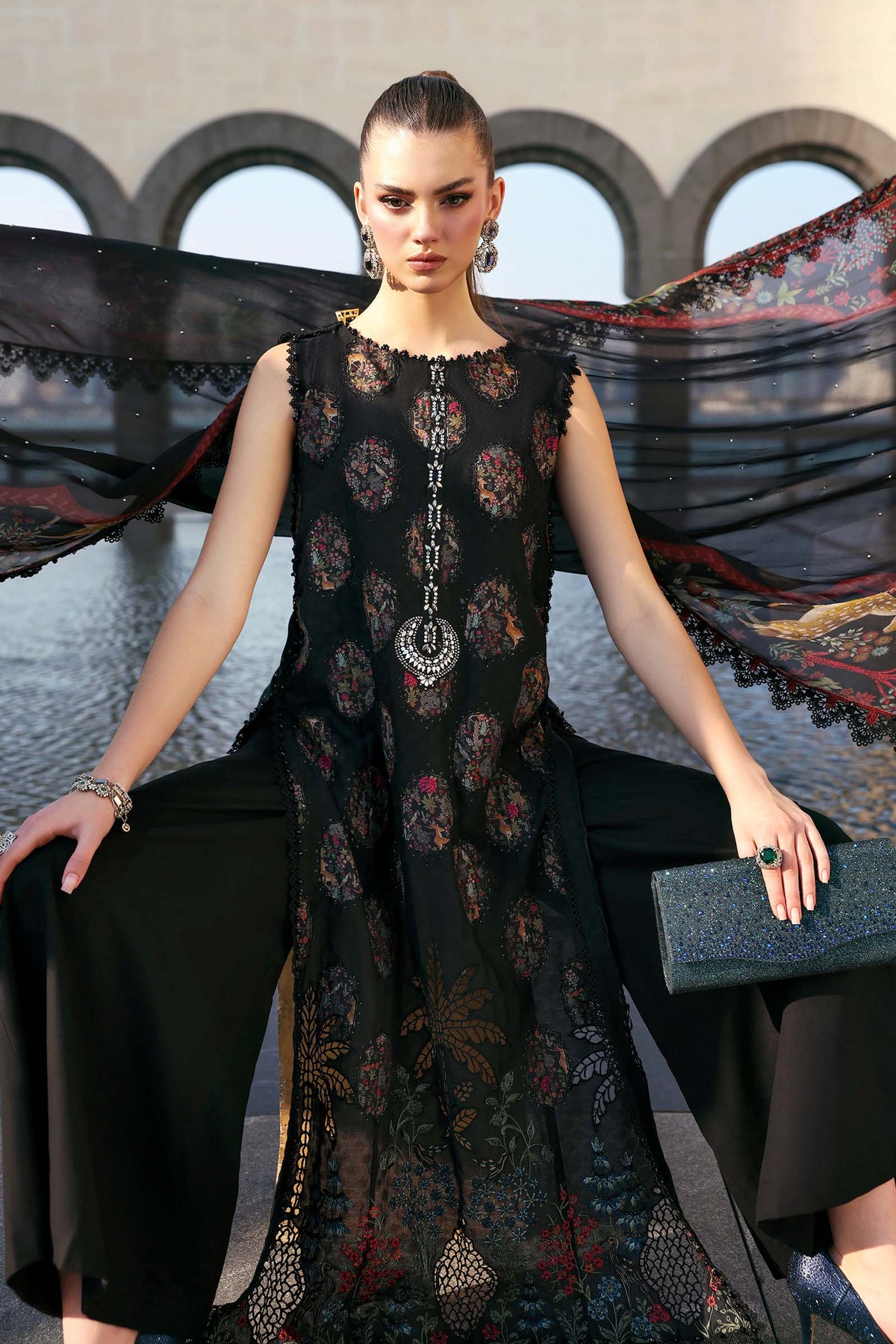 Maria B | Lawn 26 | D-2605-B - by Libayah - Registered Vendor of : Maria B - 100% Original Designer Dress