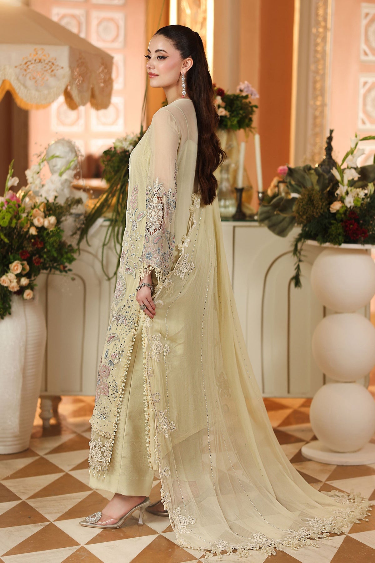 Maria B | Royale Tea Affair | MPC-26-208-Pastle Sunshine by Maria B - Designer Dress  - Type : Ladies Clothes - Available at Libayah - 100% Original 