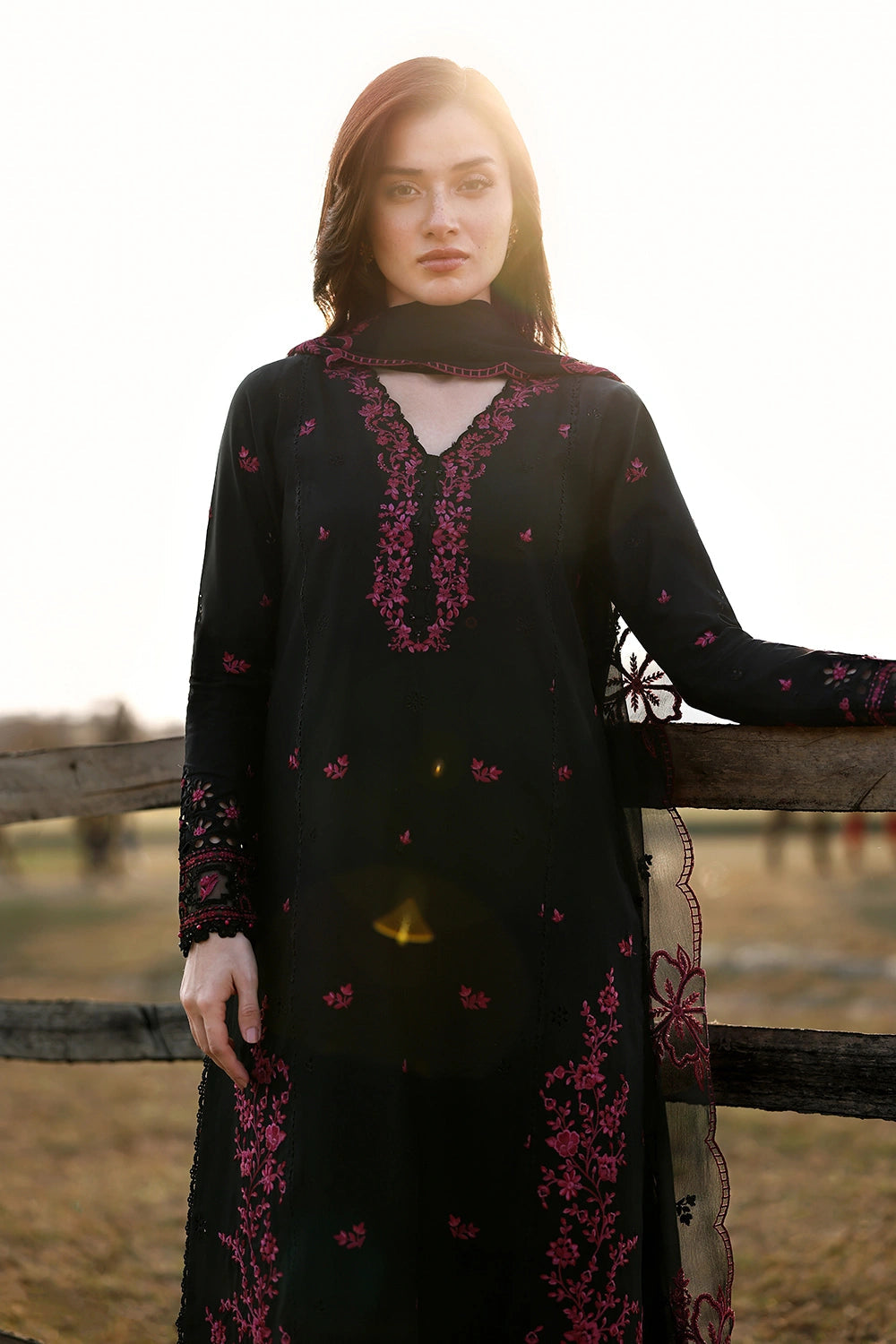 Azure | Luxury Lawn 26 | Black Cherry