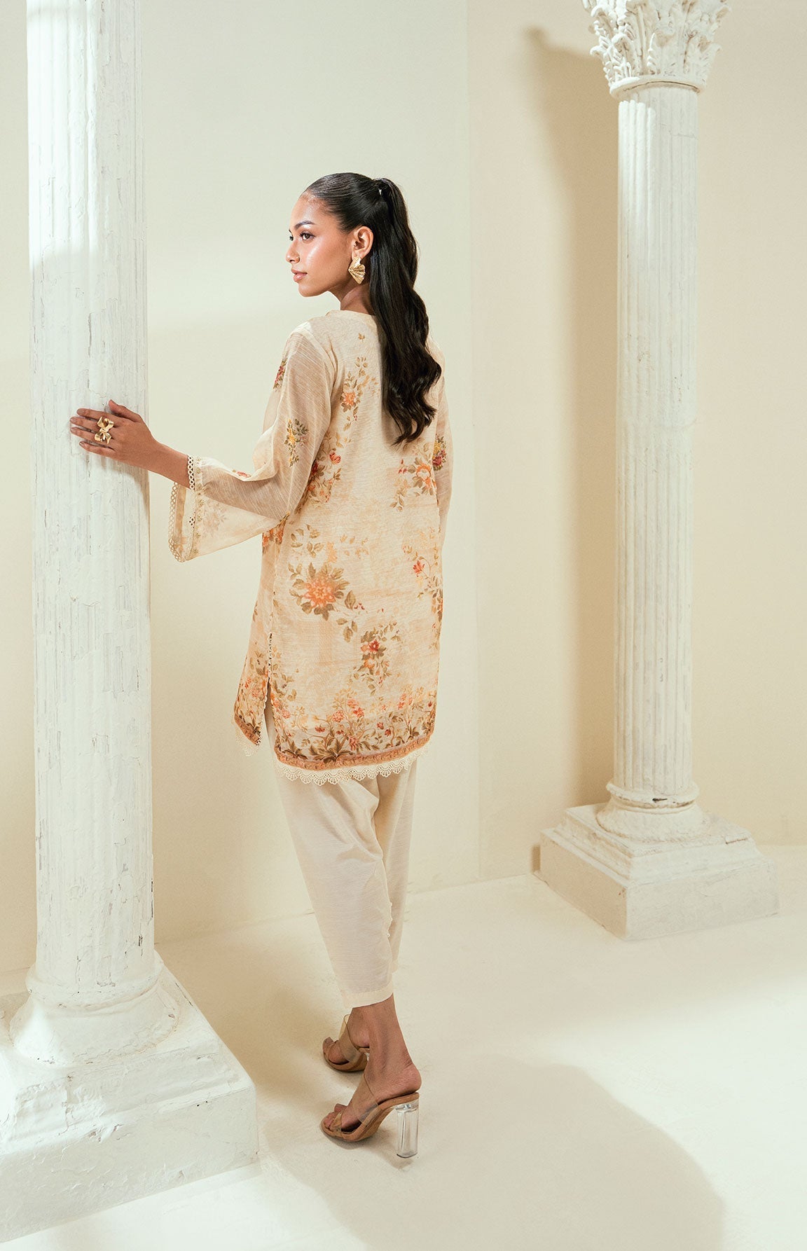 Dhanak | Signature Pret | SS24DA-2586 BEIGE by Dhanak - Designer Dress - Type: Ladies Clothes - Available at Libayah - 100% Original