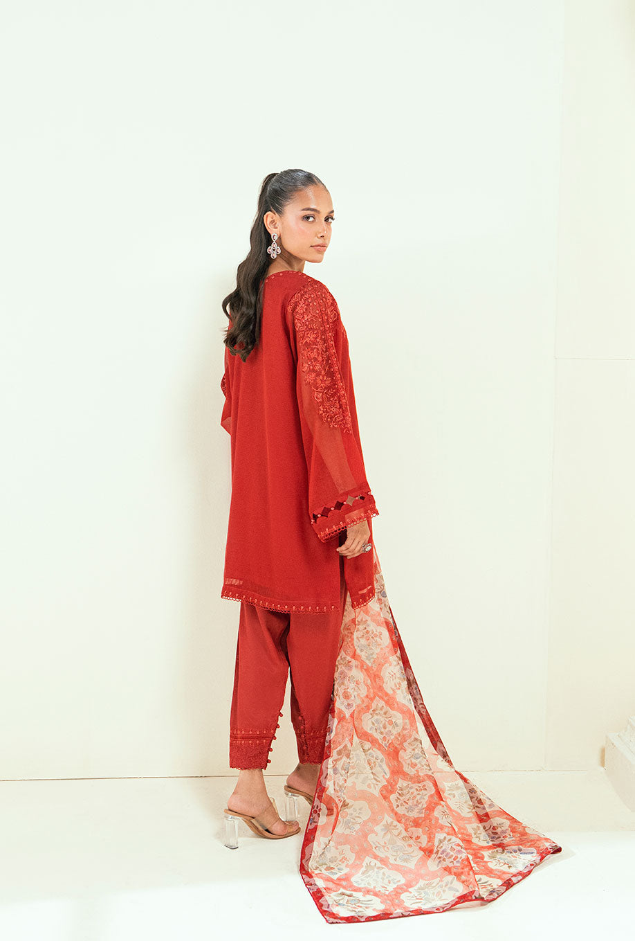 Dhanak | Signature Pret | SS25DA-2698 RED by Dhanak - Designer Dress - Type: Ladies Clothes - Available at Libayah - 100% Original