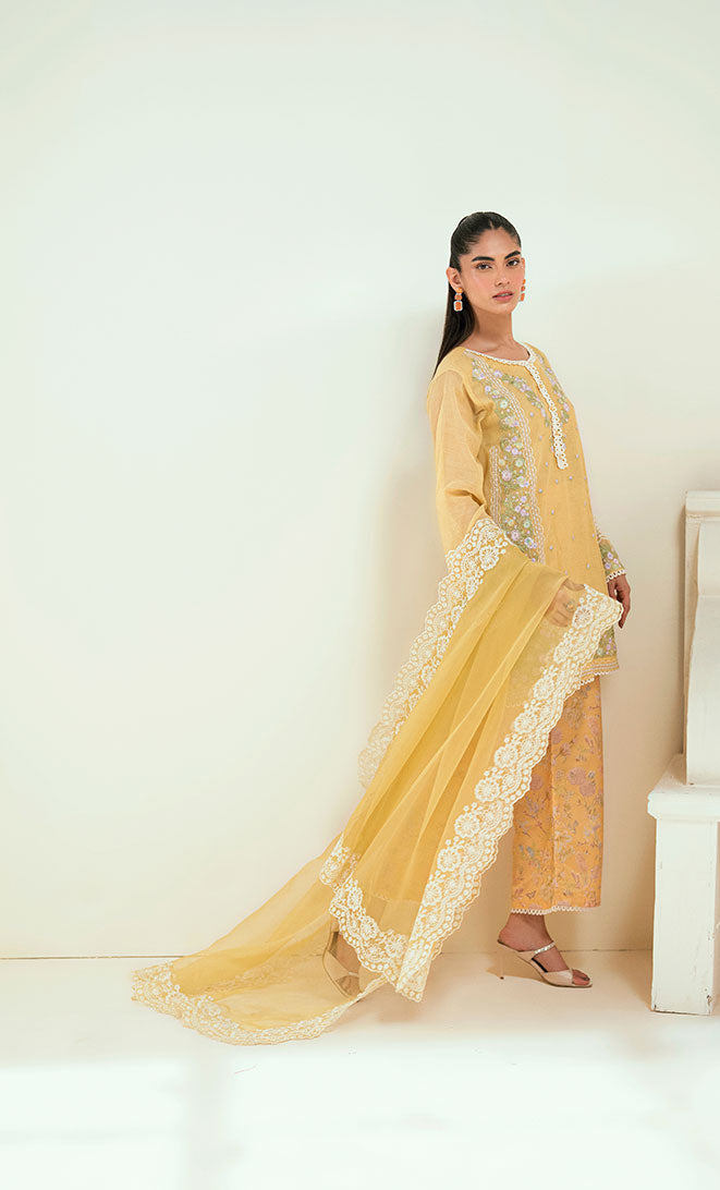 Dhanak | Signature Pret | SS25DA-2741 YELLOW by Dhanak - Designer Dress - Type: Ladies Clothes - Available at Libayah - 100% Original