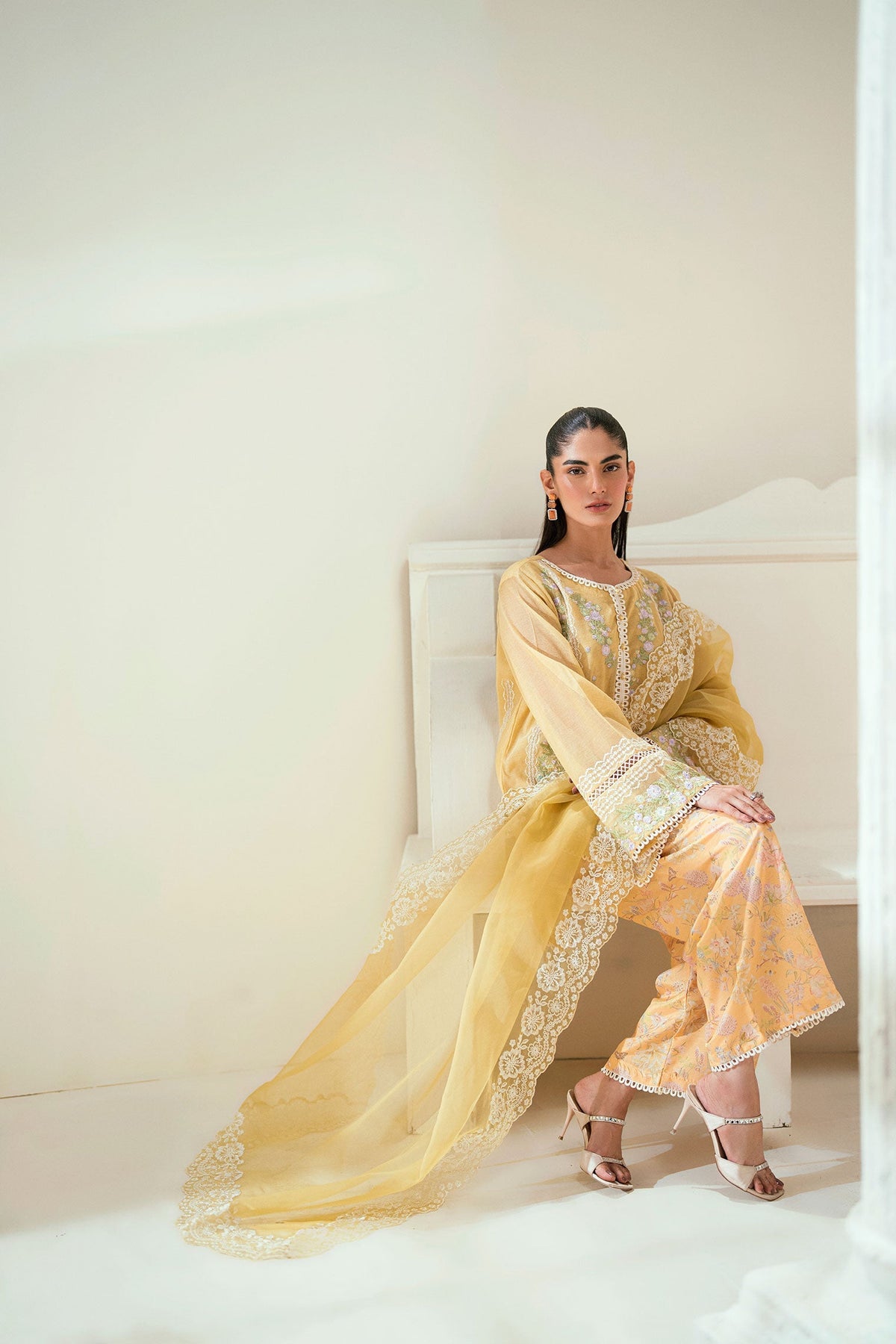 Dhanak | Signature Pret | SS25DA-2741 YELLOW by Dhanak - Designer Dress - Type: Ladies Clothes - Available at Libayah - 100% Original
