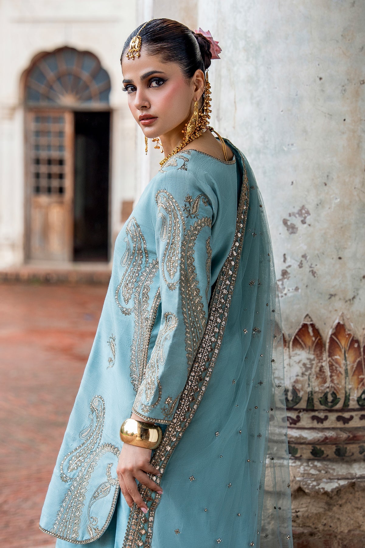 Charizma | Festive Pret | 3-PC Embroidered Raw Silk CMA-6-412 by Charizma - Designer Dress  - Type : Ladies Clothes - Available at Libayah - 100% Original 