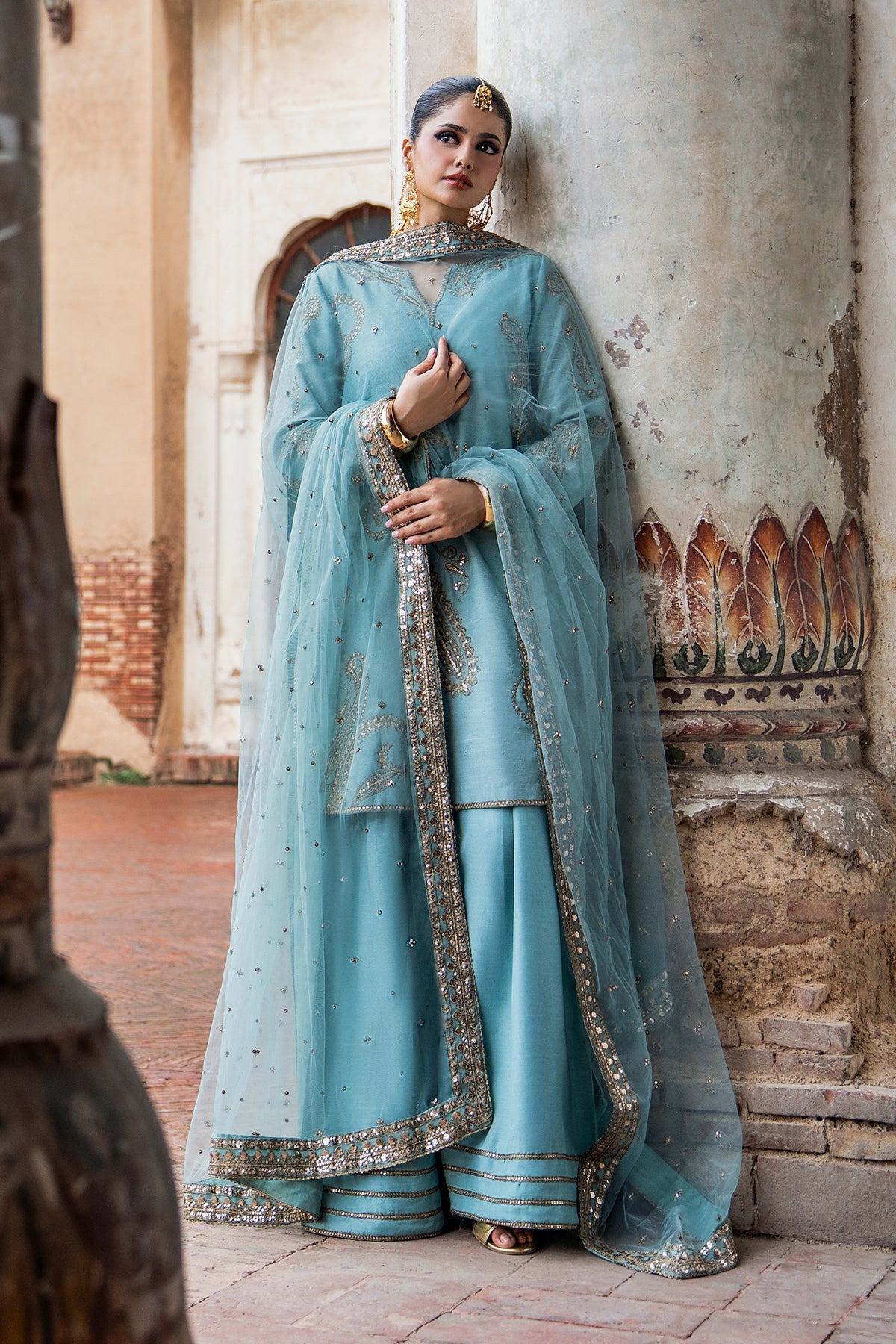 Charizma | Festive Pret | 3-PC Embroidered Raw Silk CMA-6-412 by Charizma - Designer Dress  - Type : Ladies Clothes - Available at Libayah - 100% Original 