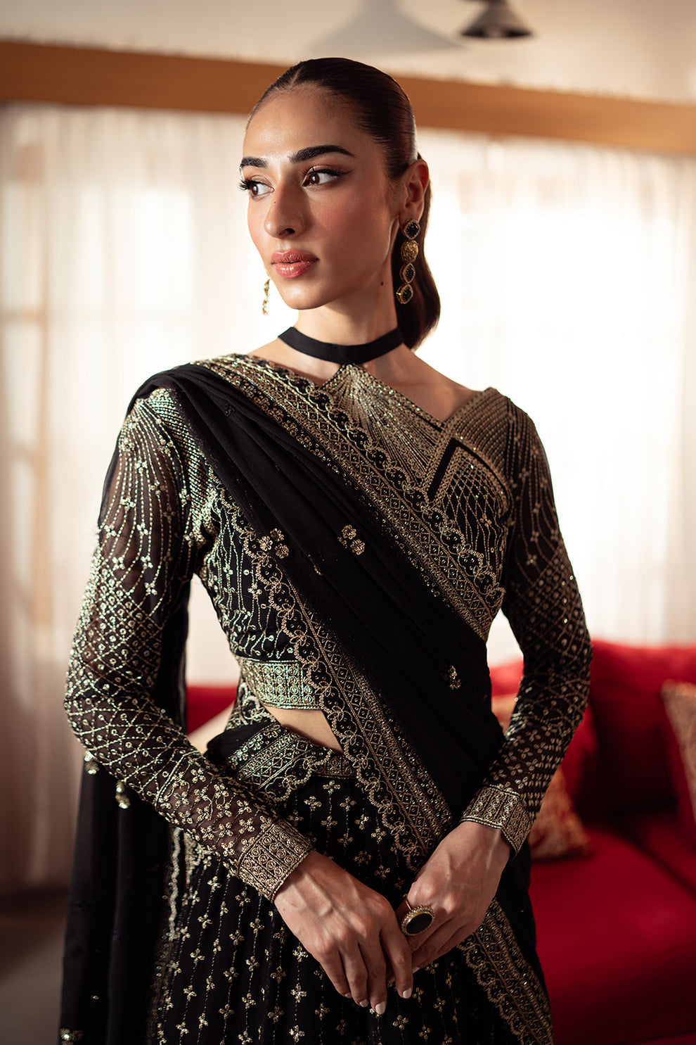 Neeshay | Dastaan Luxury Chiffon | Sunehri by Neeshay - Designer Dress - Type: Formal - Available at Libayah - 100% Original