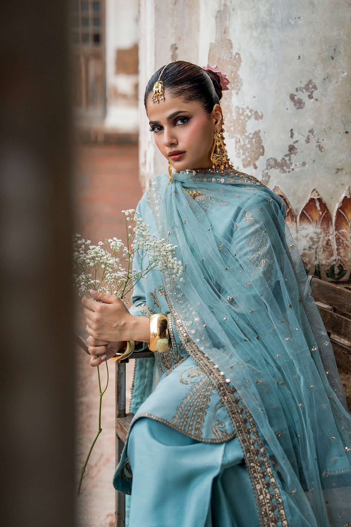 Charizma | Festive Pret | 3-PC Embroidered Raw Silk CMA-6-412 by Charizma - Designer Dress  - Type : Ladies Clothes - Available at Libayah - 100% Original 