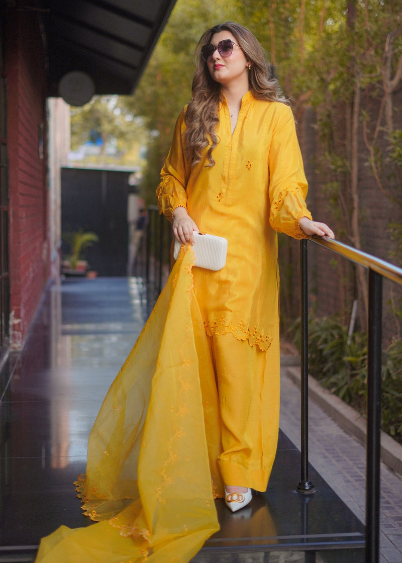 Fozia Khalid | Silk Spire | MARIGOLD by Libayah - Designer Dress - Type: Ladies Clothes - Available at Libayah - 100% Original