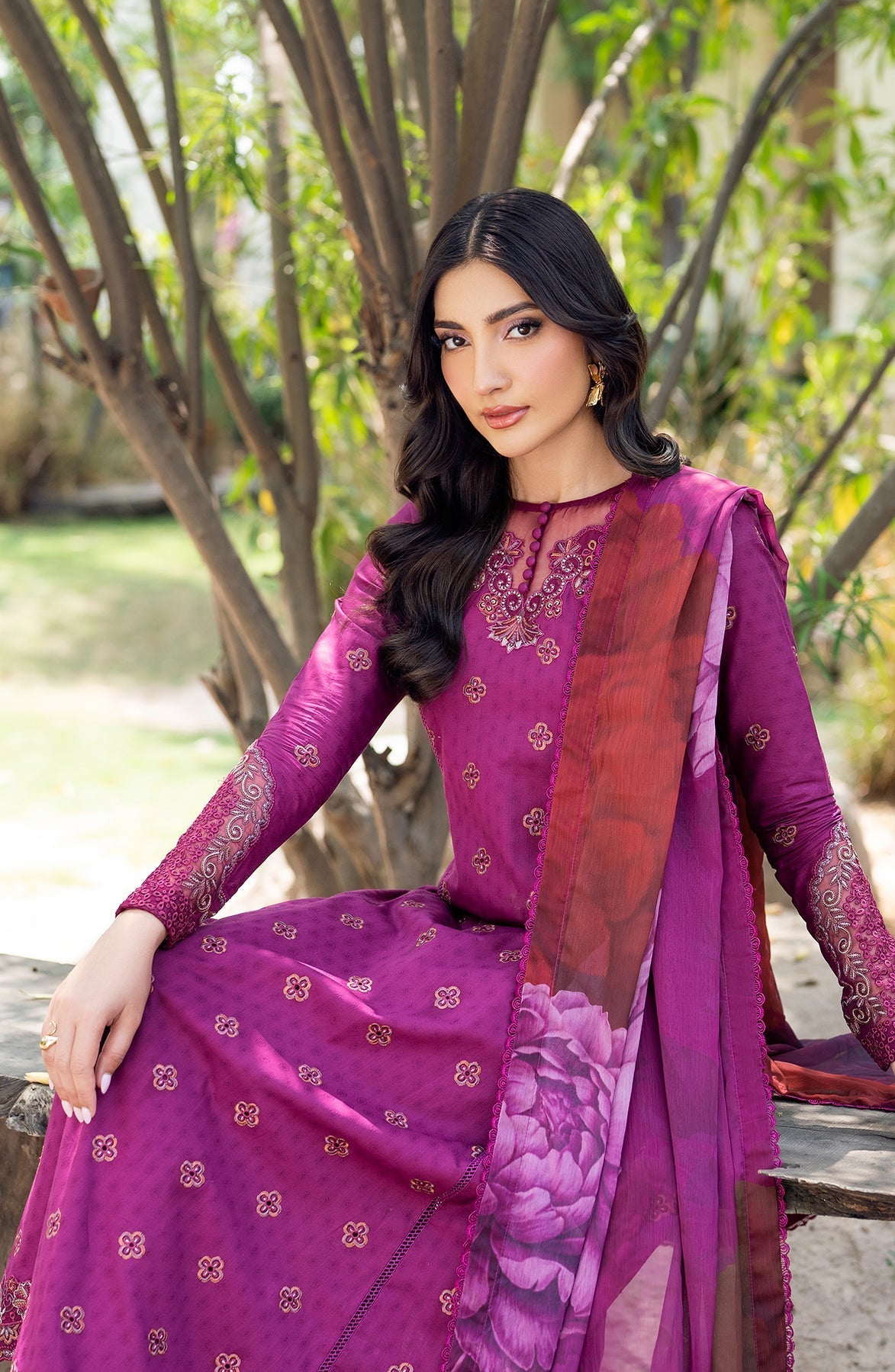 Zarif | Nura Textured Lawn 25 | MEHMAL by Zarif - Designer Dress - Type: Ladies Clothes - Available at Libayah - 100% Original