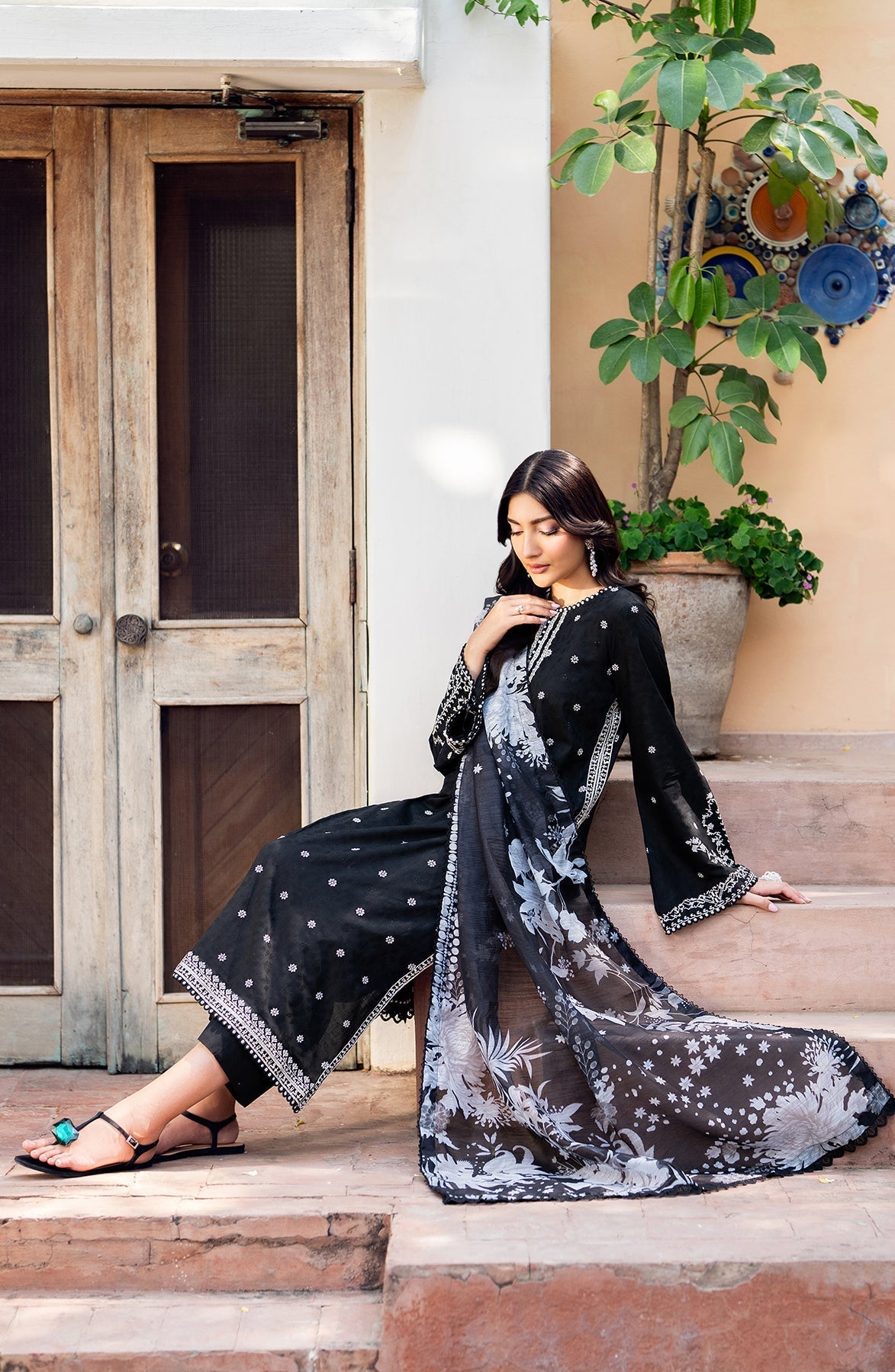 Zarif | Nura Textured Lawn 25 | MILHA by Zarif - Designer Dress - Type: Ladies Clothes - Available at Libayah - 100% Original