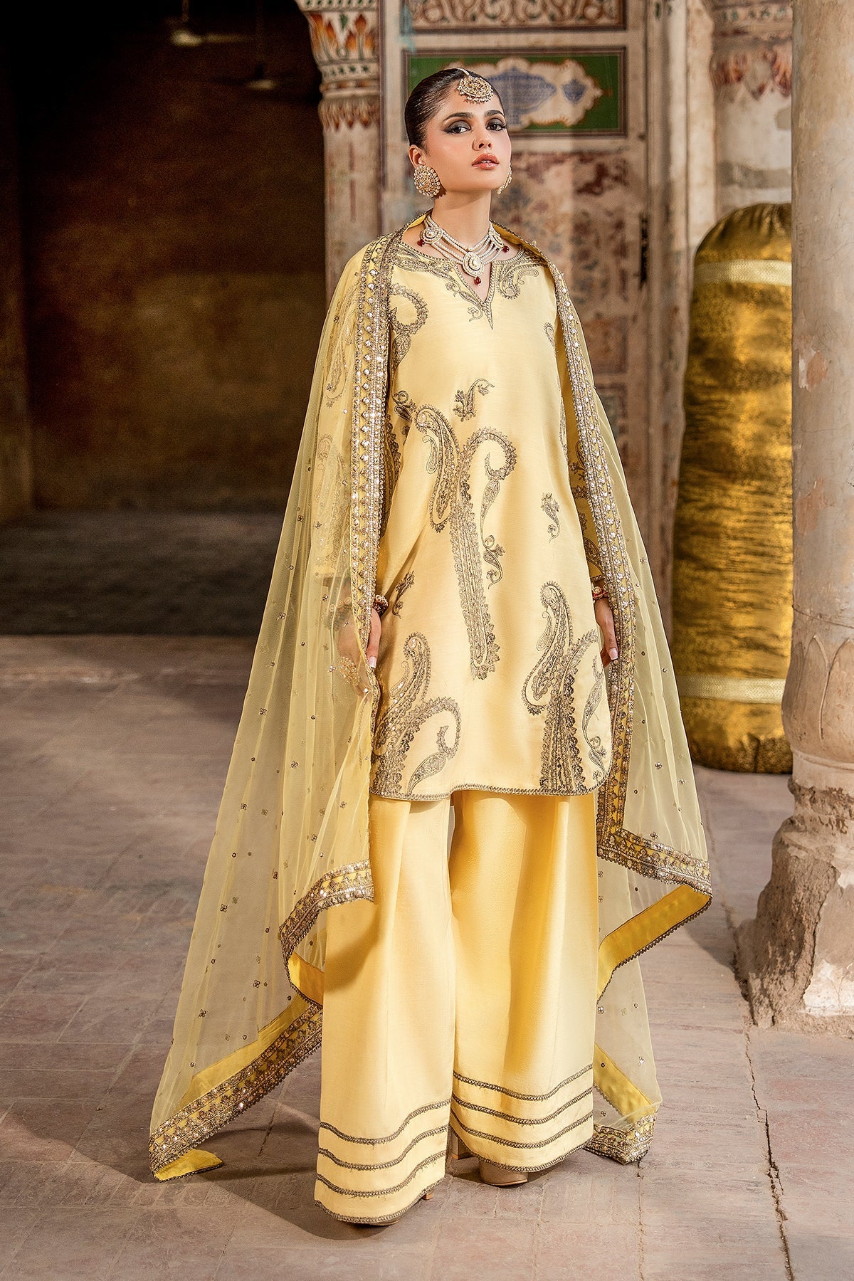 Charizma | Festive Pret | 3-PC Embroidered Raw Silk CMA-6-414 by Charizma - Designer Dress  - Type : Ladies Clothes - Available at Libayah - 100% Original 