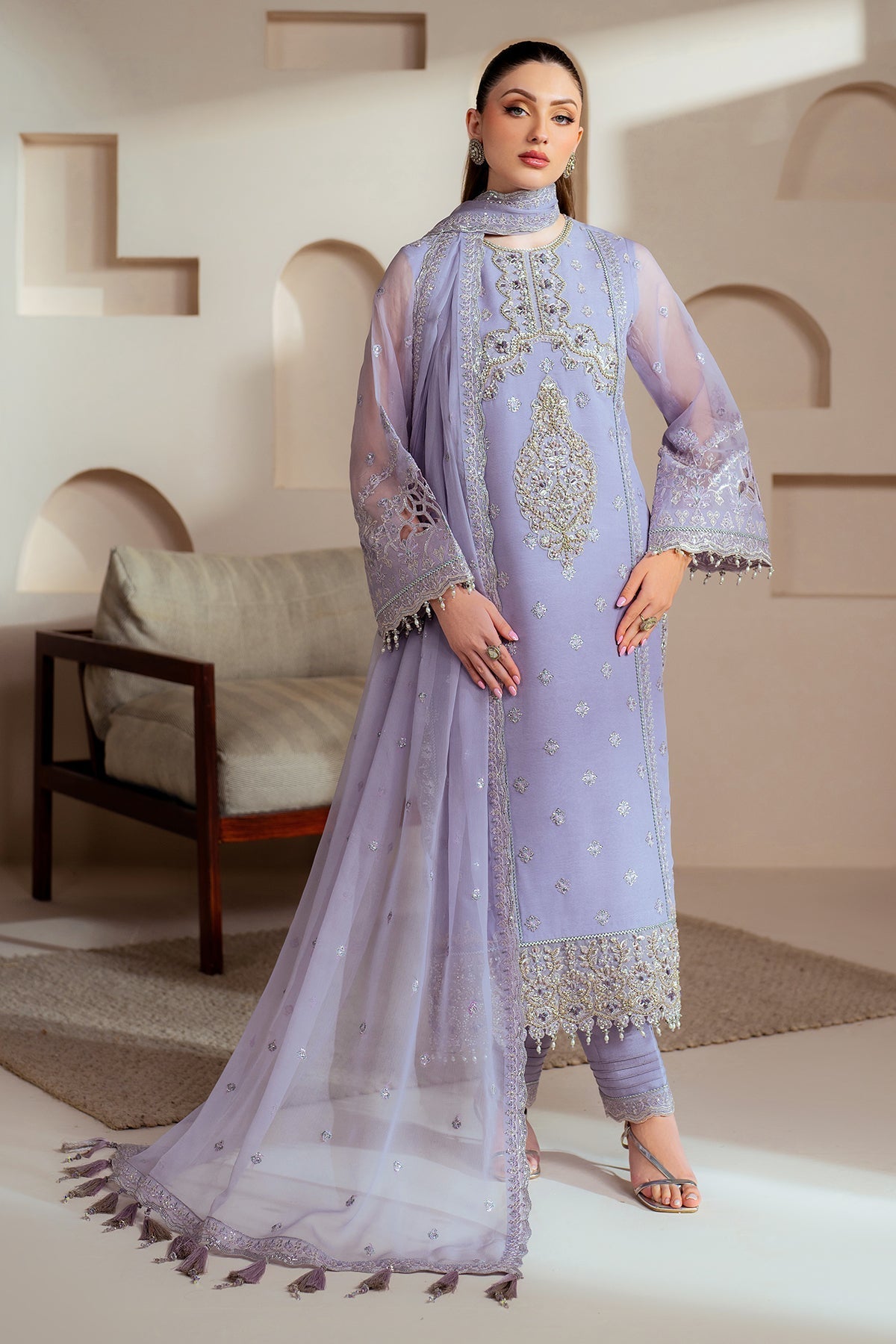 Alizeh | Aymal Chiffon | AF-BHM-4041-Marine by Alizeh - Designer Dress - Type: Ladies Clothes - Available at Libayah - 100% Original