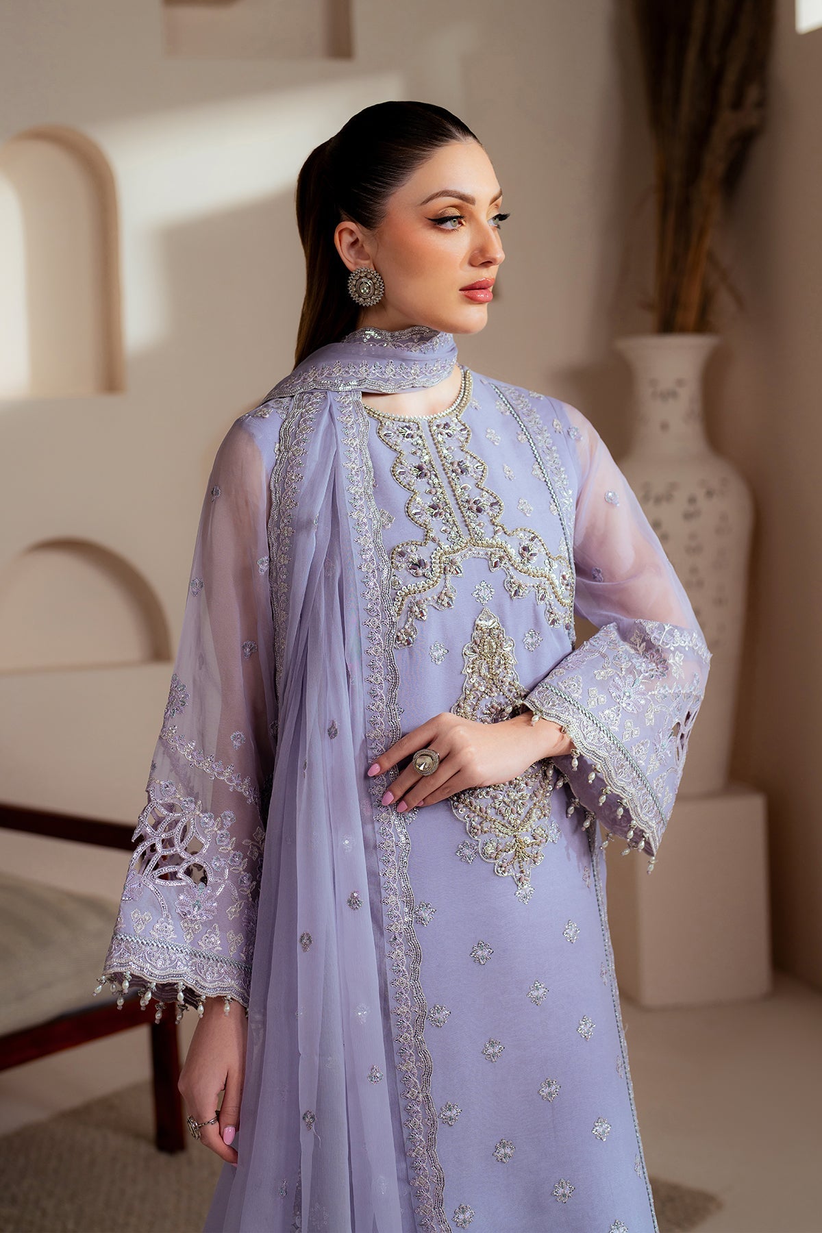 Alizeh | Aymal Chiffon | AF-BHM-4041-Marine by Alizeh - Designer Dress - Type: Ladies Clothes - Available at Libayah - 100% Original