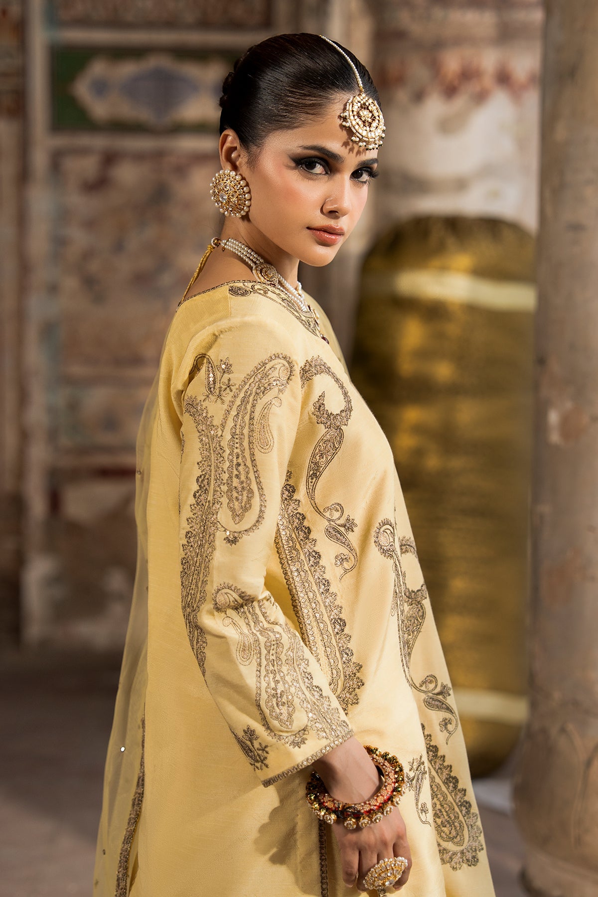 Charizma | Festive Pret | 3-PC Embroidered Raw Silk CMA-6-414 by Charizma - Designer Dress  - Type : Ladies Clothes - Available at Libayah - 100% Original 